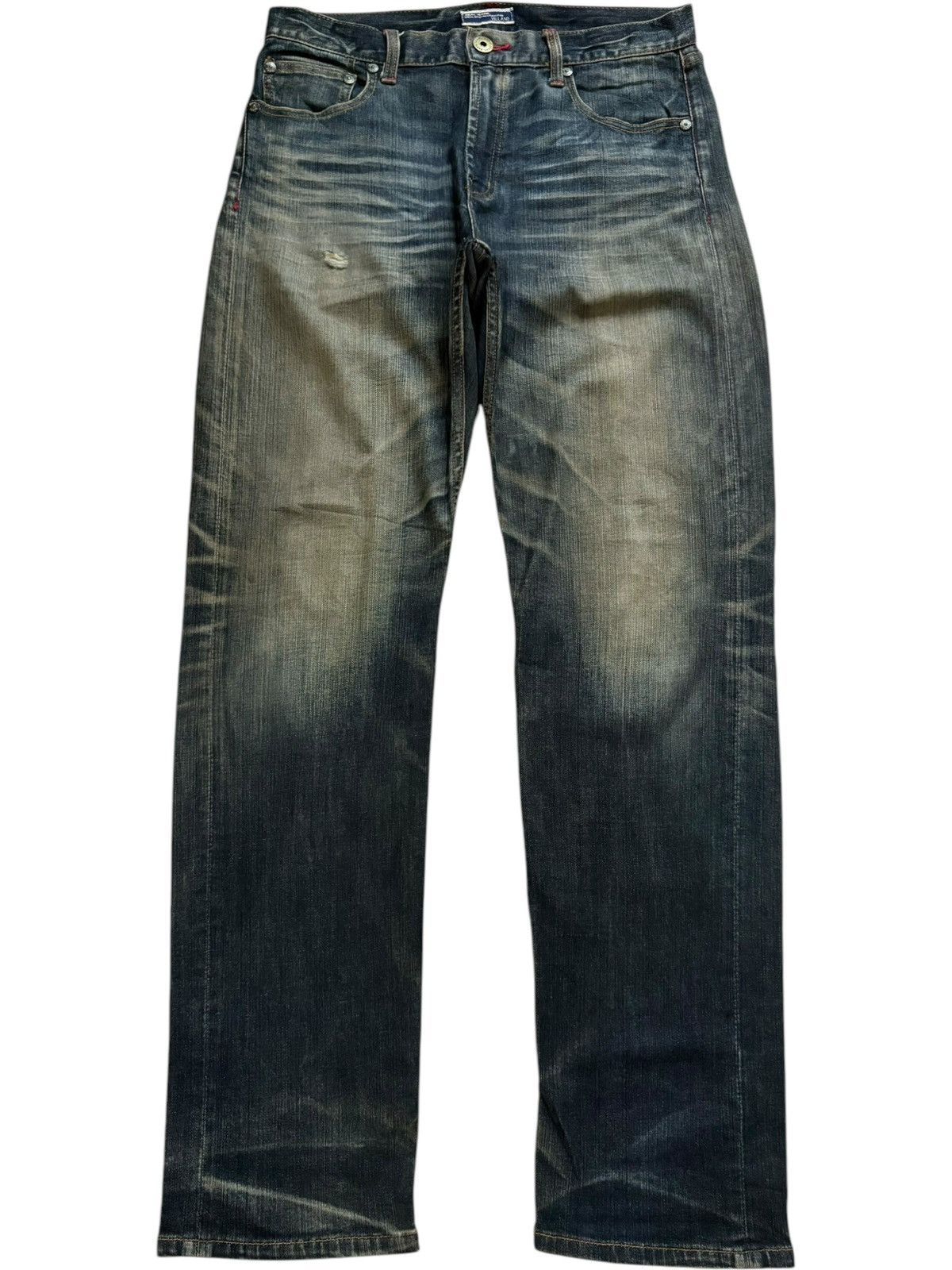 Japanese Brand Vintage Japanese Brand Mud Wash Distressed Loose Jeans Size US 33 - 1 Thumbnail