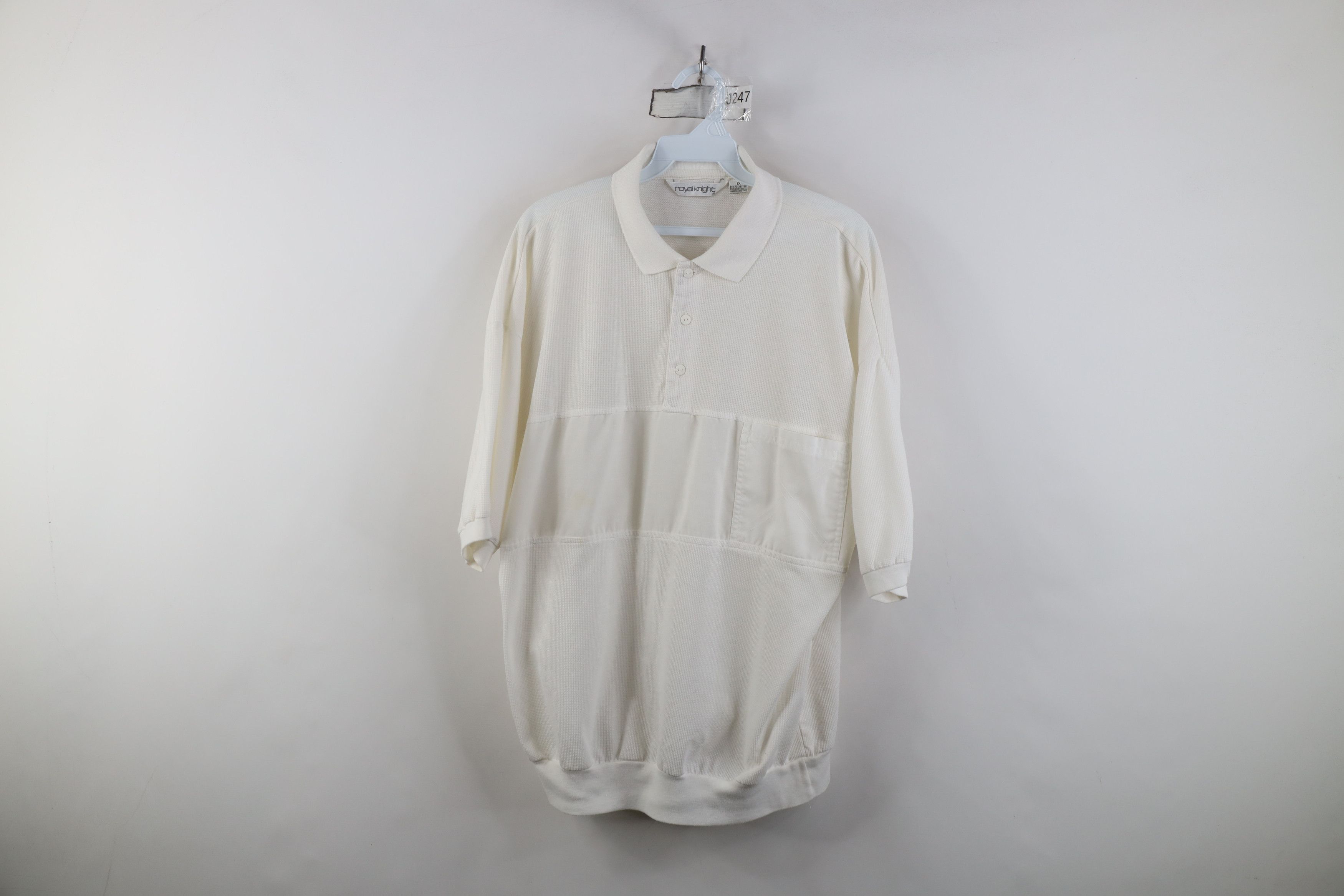 Vintage Vintage 90s Streetwear Knit Pullover Polo Shirt White Size US XL / EU 56 / 4 - 1 Thumbnail