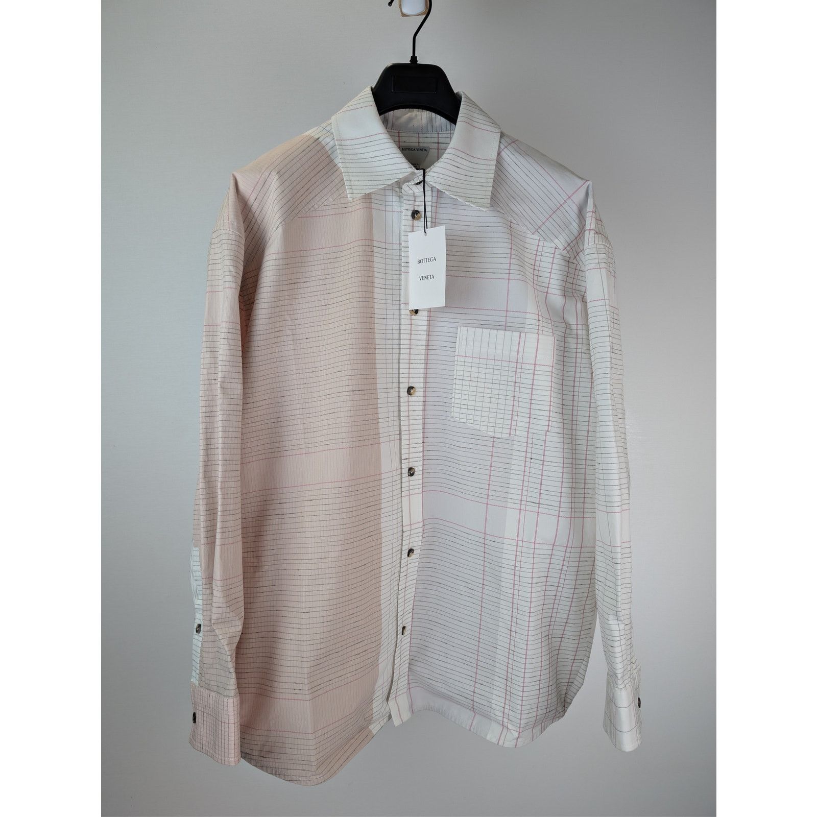 Bottega Veneta o1rshd1 Multicolor Notebook Cotton Shirt in Off White / Pink Size US S / EU 44-46 / 1 - 9 Thumbnail