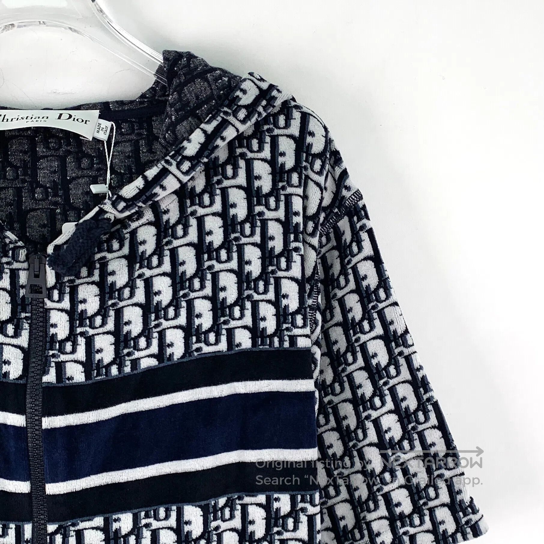 Dior Dior Dark blue logo jacquard all-printed cotton hooded zip Size M / US 6-8 / IT 42-44 - 3 Thumbnail