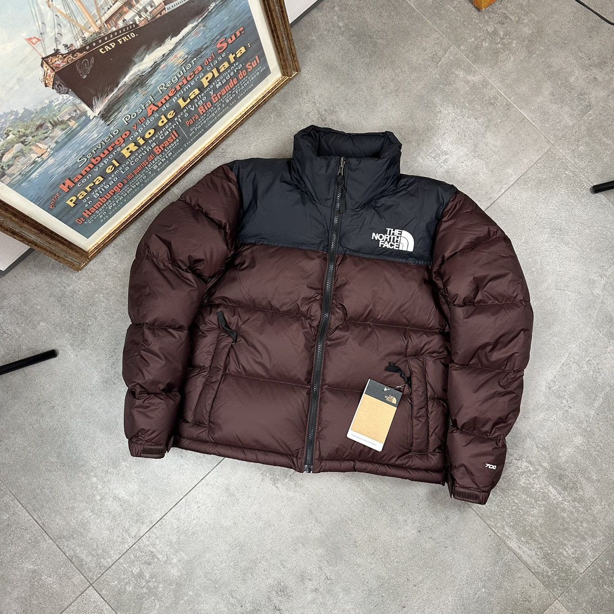 image of Outdoor Life x The North Face Nuptse 700 Brown Puffer Jacket S Outdoor, Men's (Size Small)