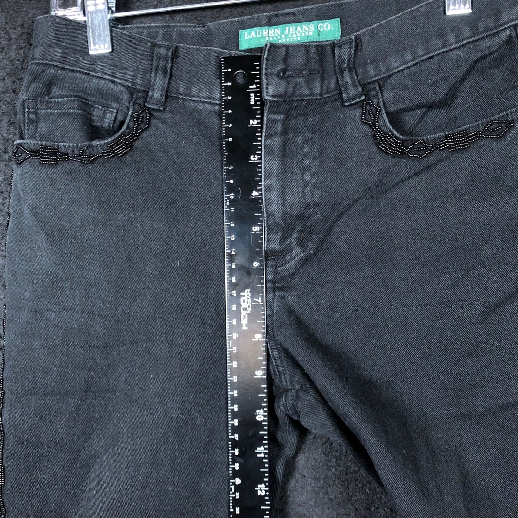 Ralph Lauren Ralph Lauren Jeans Black Denim Petite Mid Rise Straight Beaded Accents 2P Womens Petite Jeans Beaded Accents 2P Size 28" / US 6 / IT 42 - 6 Thumbnail