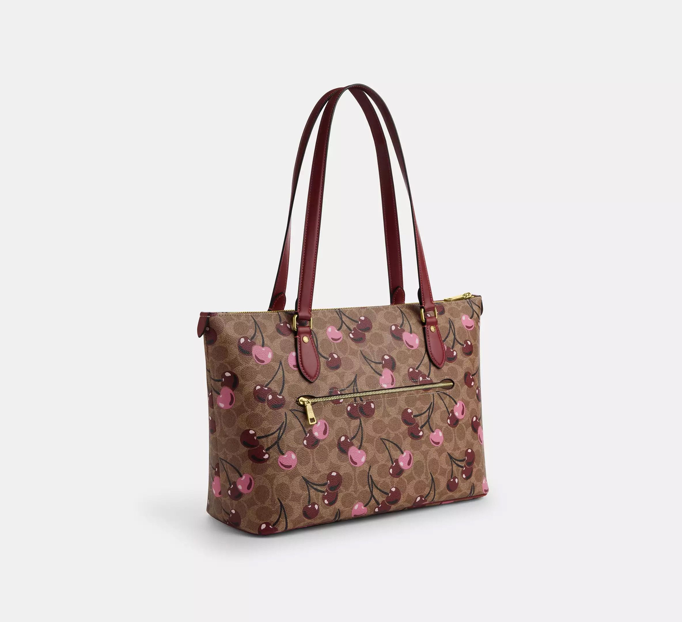 Coach 🍒 Gallery Tote Bag In Signature Canvas With Cherry CAA71 Size ONE SIZE - 9 Thumbnail