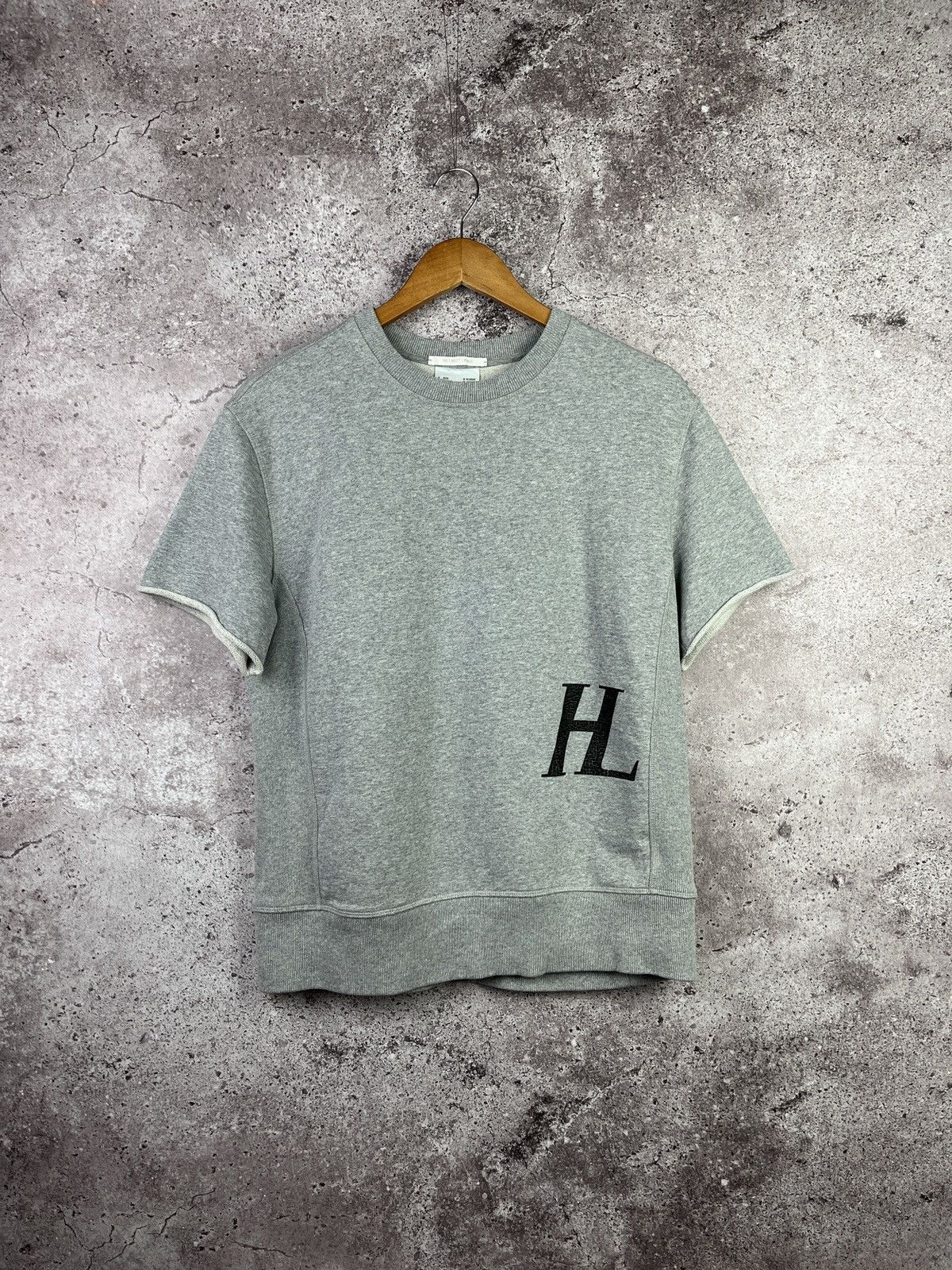 Helmut Lang HL Logo Grey Short Sleeve Sweatshirt Tee Minimalist Designer Size US S / EU 44-46 / 1 - 1 Thumbnail