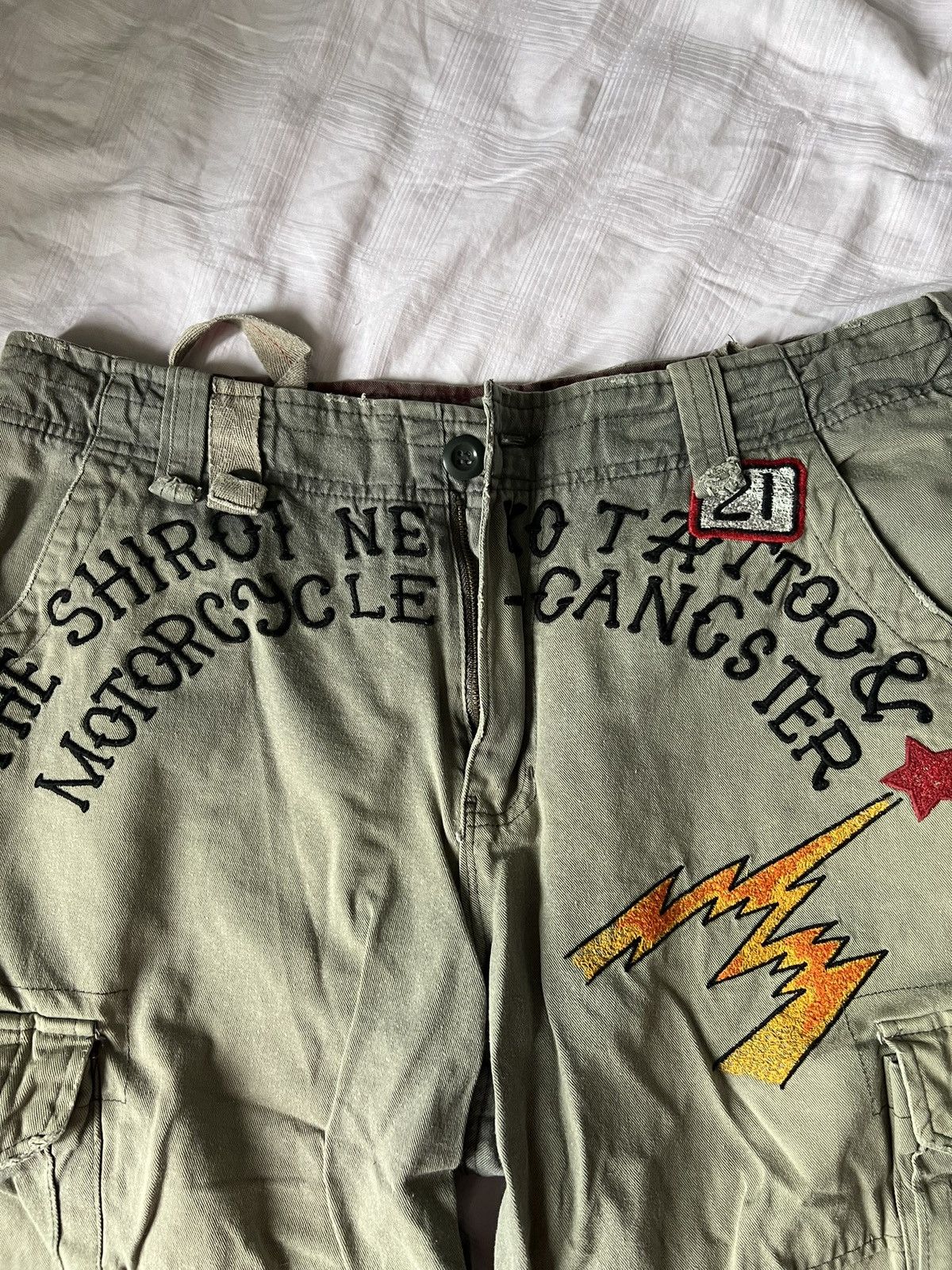 Japanese Brand × Vintage Vintage Japanese Brand Shiro Neko Cargo Shorts TATTO Style Size US 36 / EU 52 - 11 Thumbnail