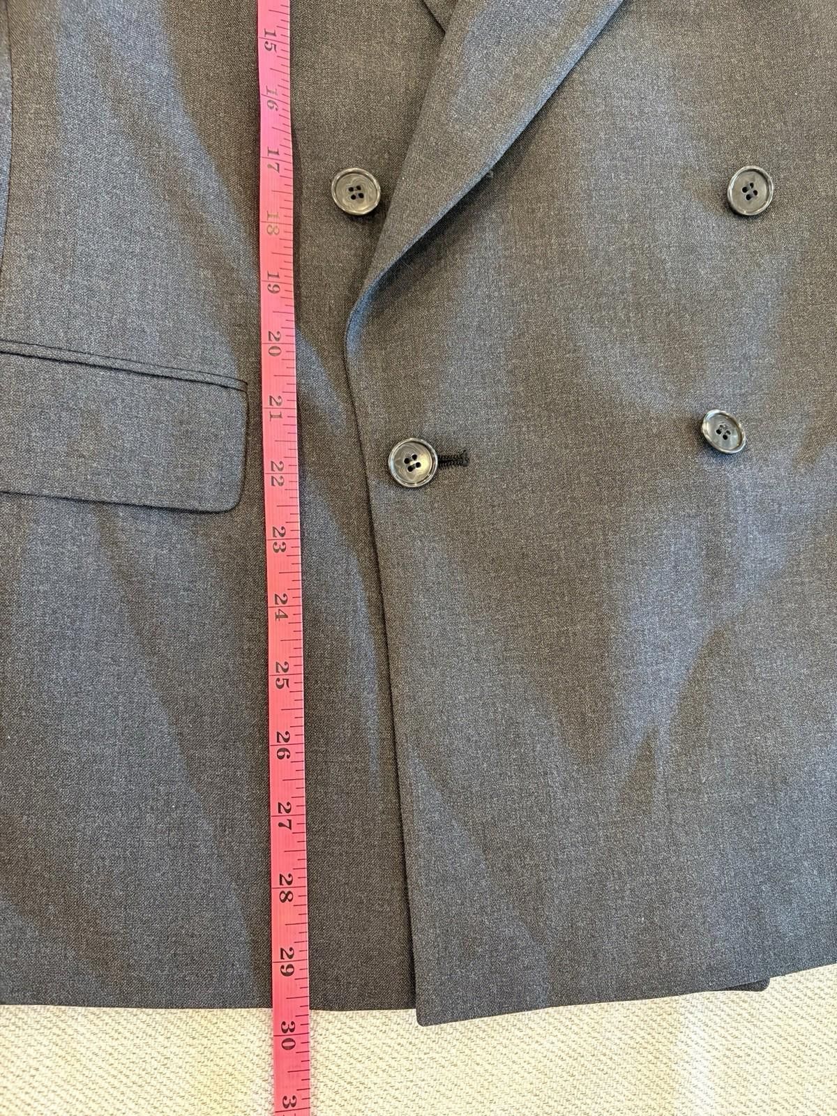 Pierre Cardin Vintage Pierre Cardin Charcoal Double Breast Jacket Wool 40R Size 40R - 5 Thumbnail