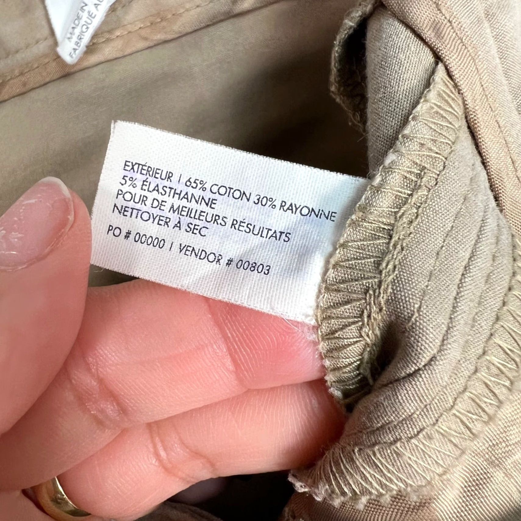 Club Monaco Club Monaco Pants Womens Slim Straight 2 Tan Beige Cotton Blend Dress Pants 90s? (Note: cannot add decade unless in original) Size 26" / US 2 / IT 38 - 4 Thumbnail