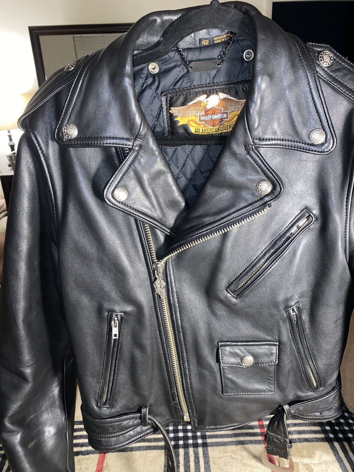 Beautiful cow leather biker jacket