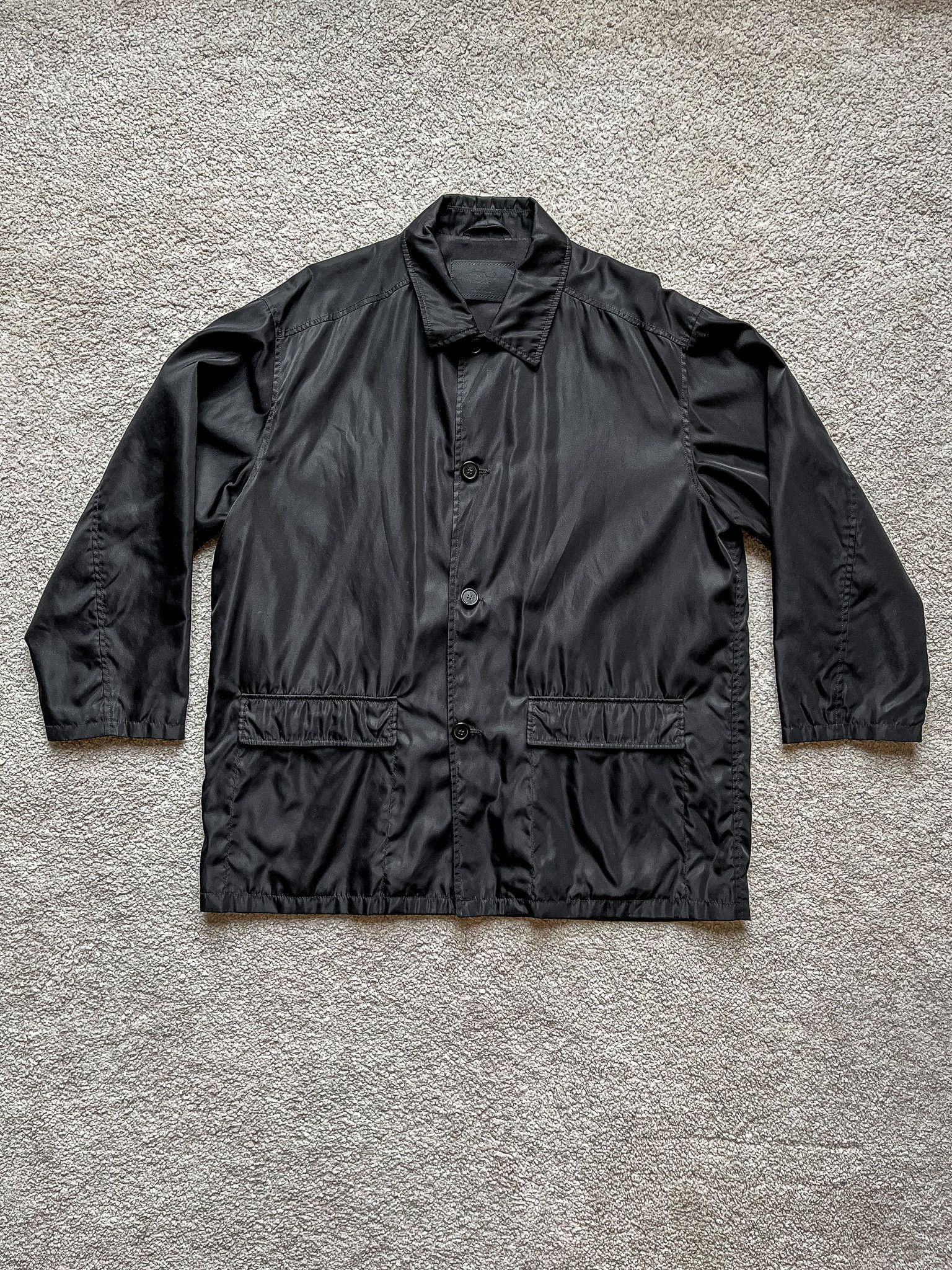 image of Prada Nylon Raincoat in Black, Men's (Size Small)