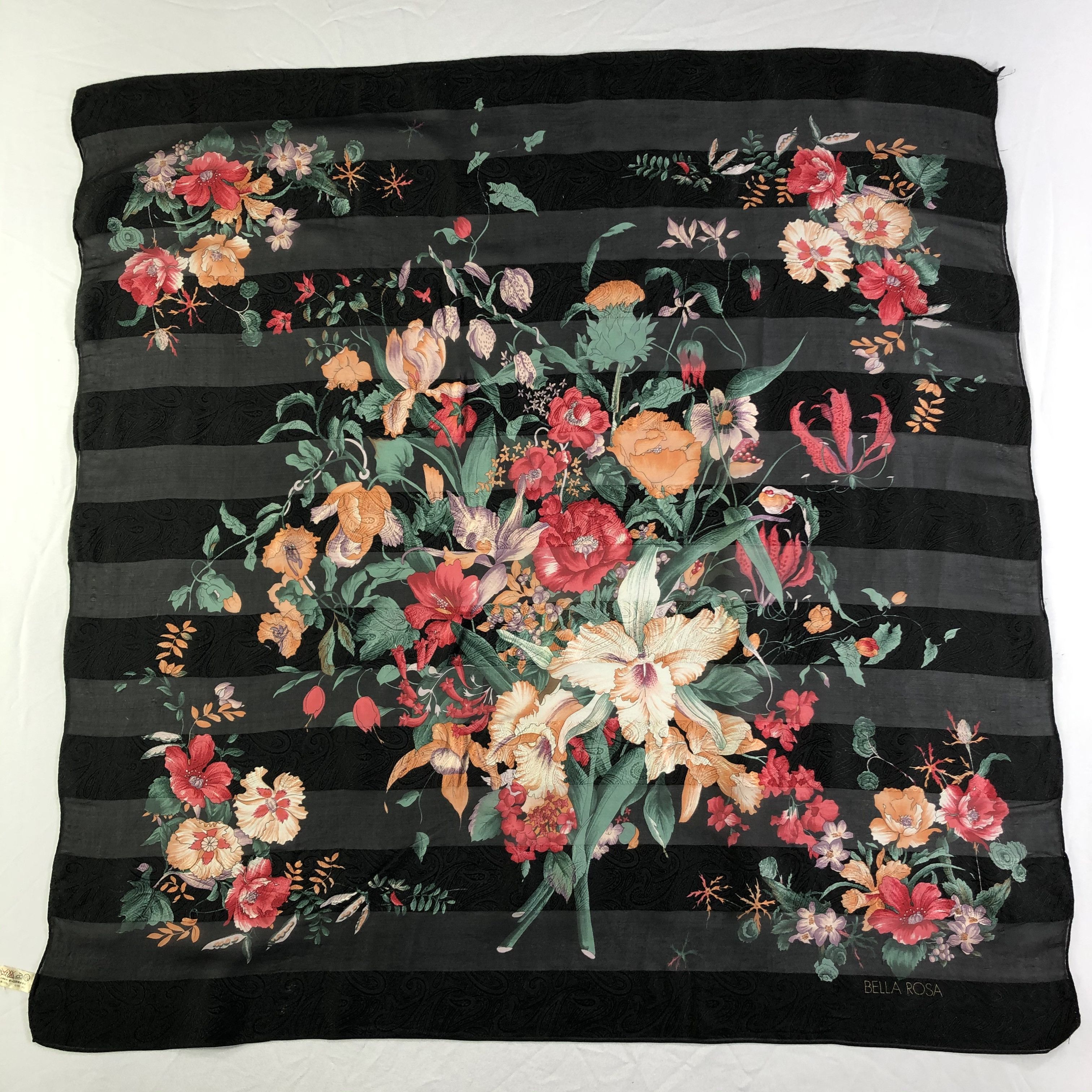 Vintage Vintage Bella Rosa Silk Scarf Size ONE SIZE - 2 Thumbnail