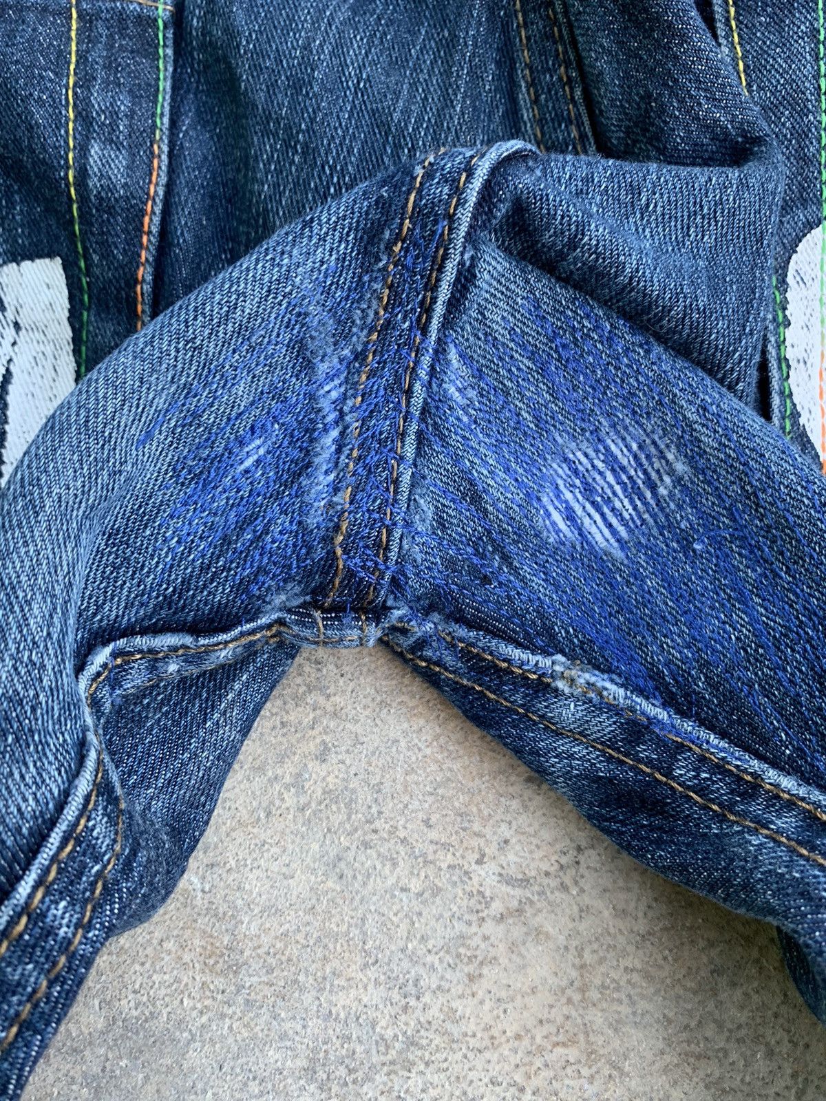 If Six Was Nine × Japanese Brand × Le Grande Bleu (L.G.B.) Rimaster Double Waist Distressed Denim Jeans Size US 34 / EU 50 - 4 Thumbnail