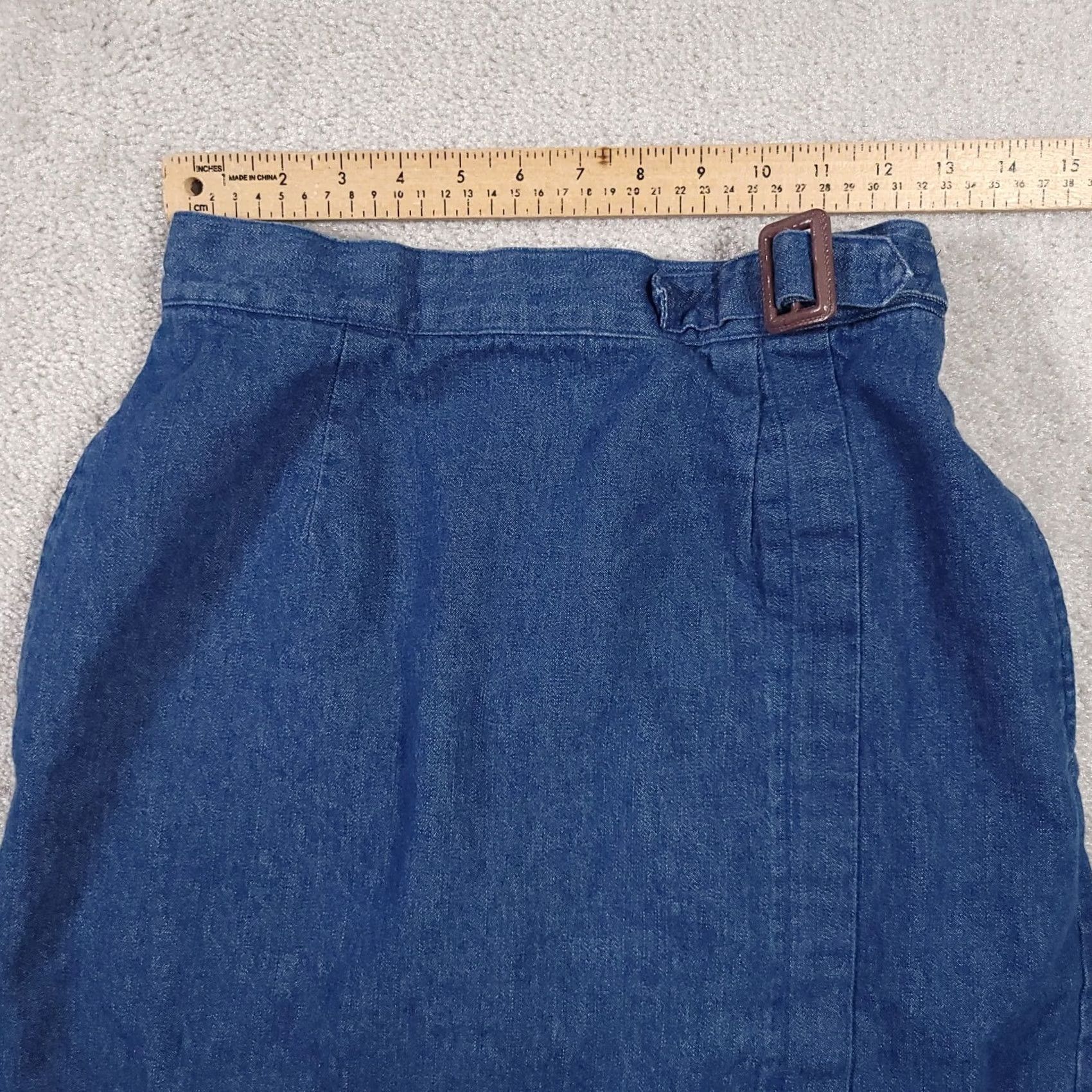 Talbots VINTAGE Talbots Skirt Womens 8 Blue Maxi A-Line Denim Prairie Cottage 90s Size 30" / US 8 / IT 44 - 3 Thumbnail