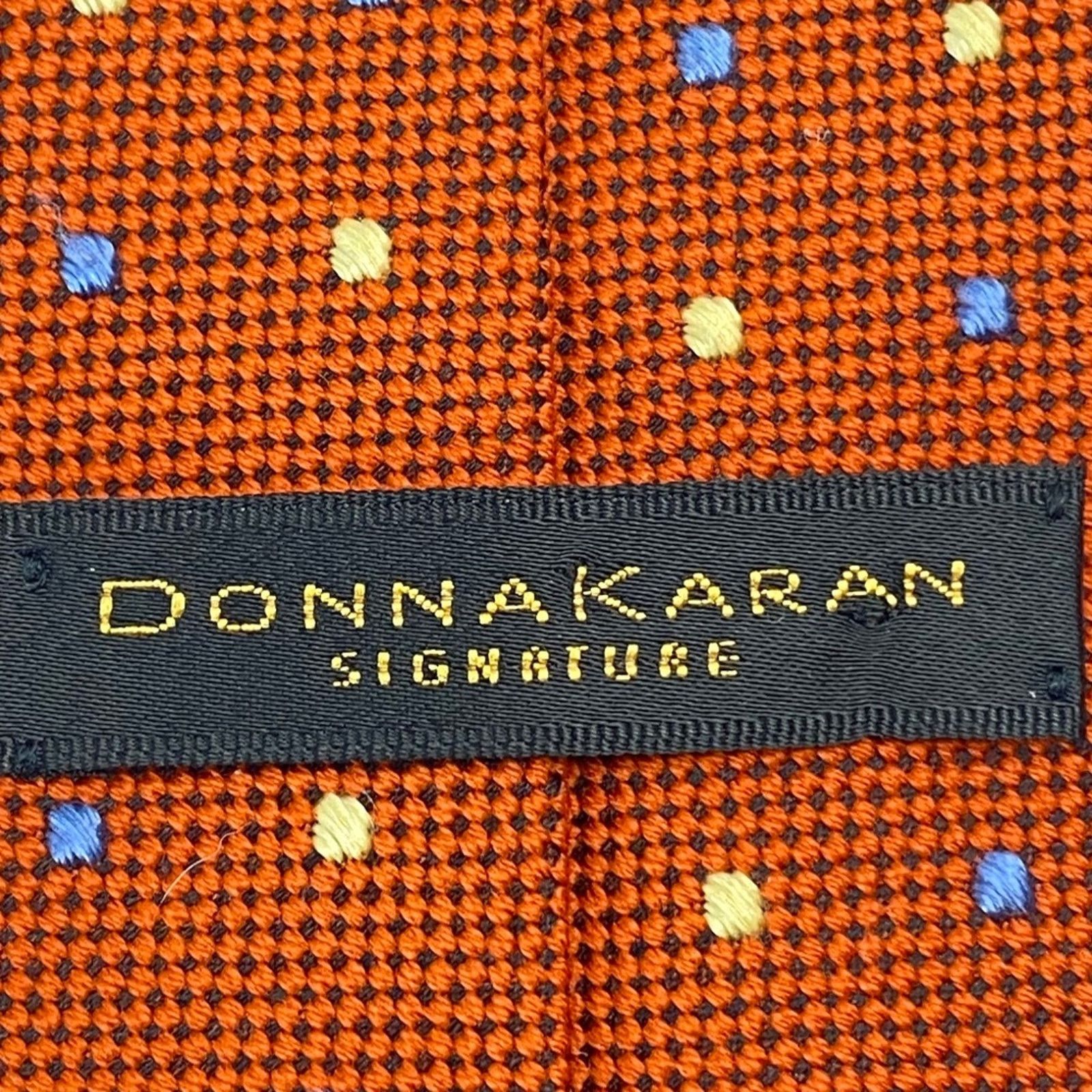 Donna Karan DONNA KARAN SIGNATURE Silk Tie Necktie Apricot Oversized Size ONE SIZE - 4 Thumbnail