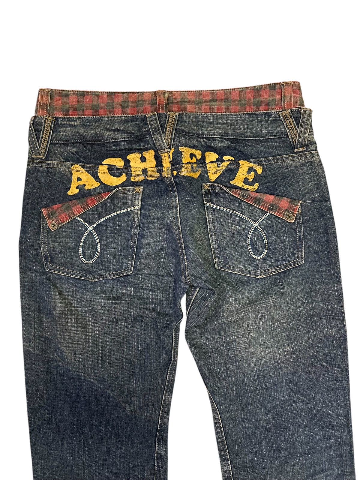 Japanese Brand 💥Double Waist 💥 Denim Brave World Mudwash Crazy Design 💥 Size US 30 / EU 46 - 3 Thumbnail
