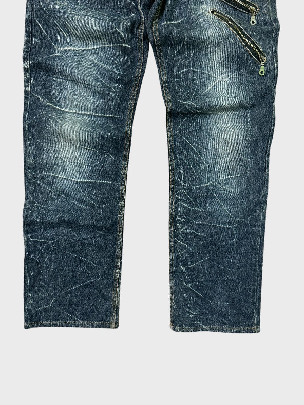 Hysteric Glamour × Japanese Brand × Seditionaries VTG NYLAUS DOUBLE WAIST ZIPPER PUNKY CLAW MARK DENIM JEANS Size US 32 / EU 48 - 6 Thumbnail