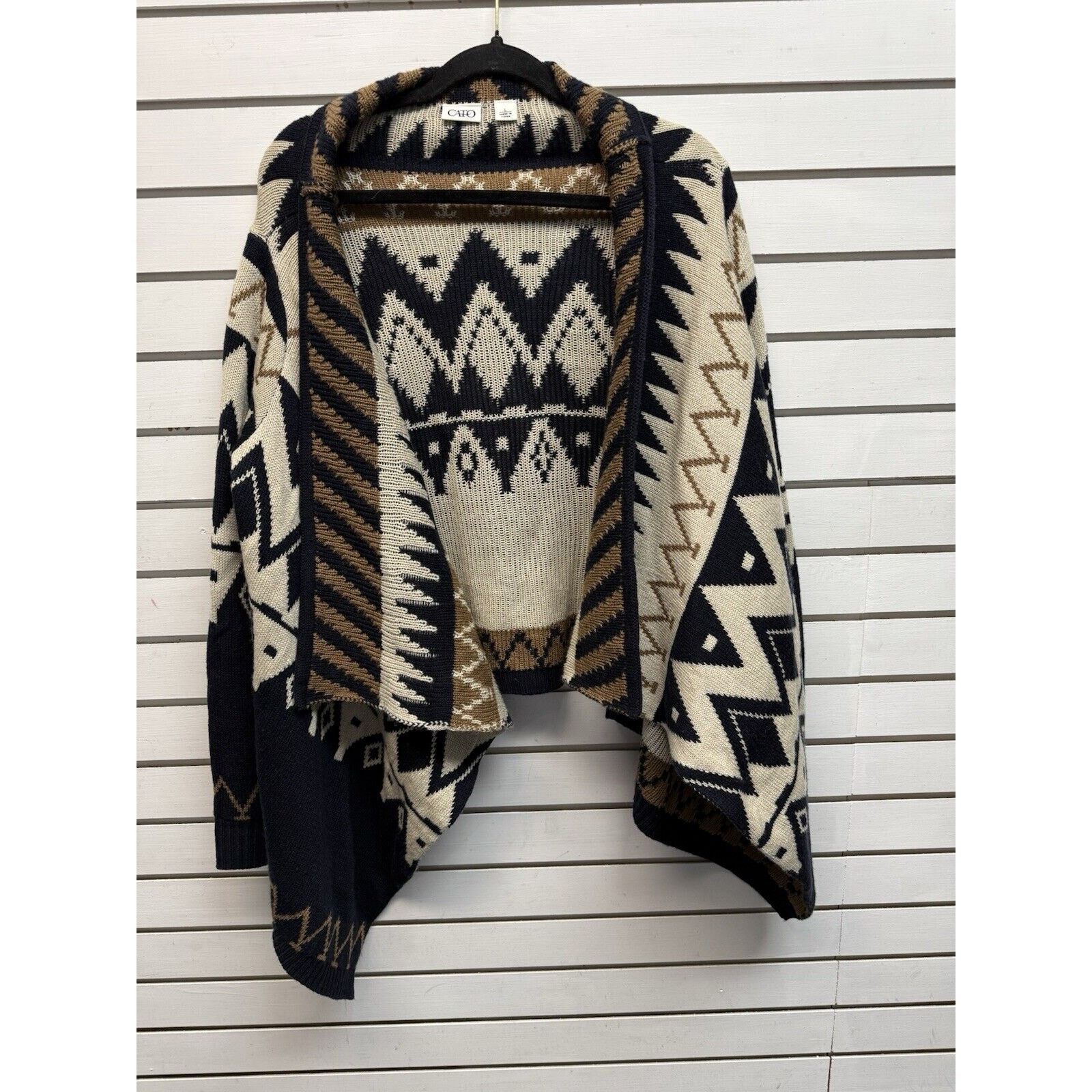 Other Aztec Waterfall Drape Cardigan Sweater M Tribal Southwestern Size M / US 6-8 / IT 42-44 - 2 Thumbnail