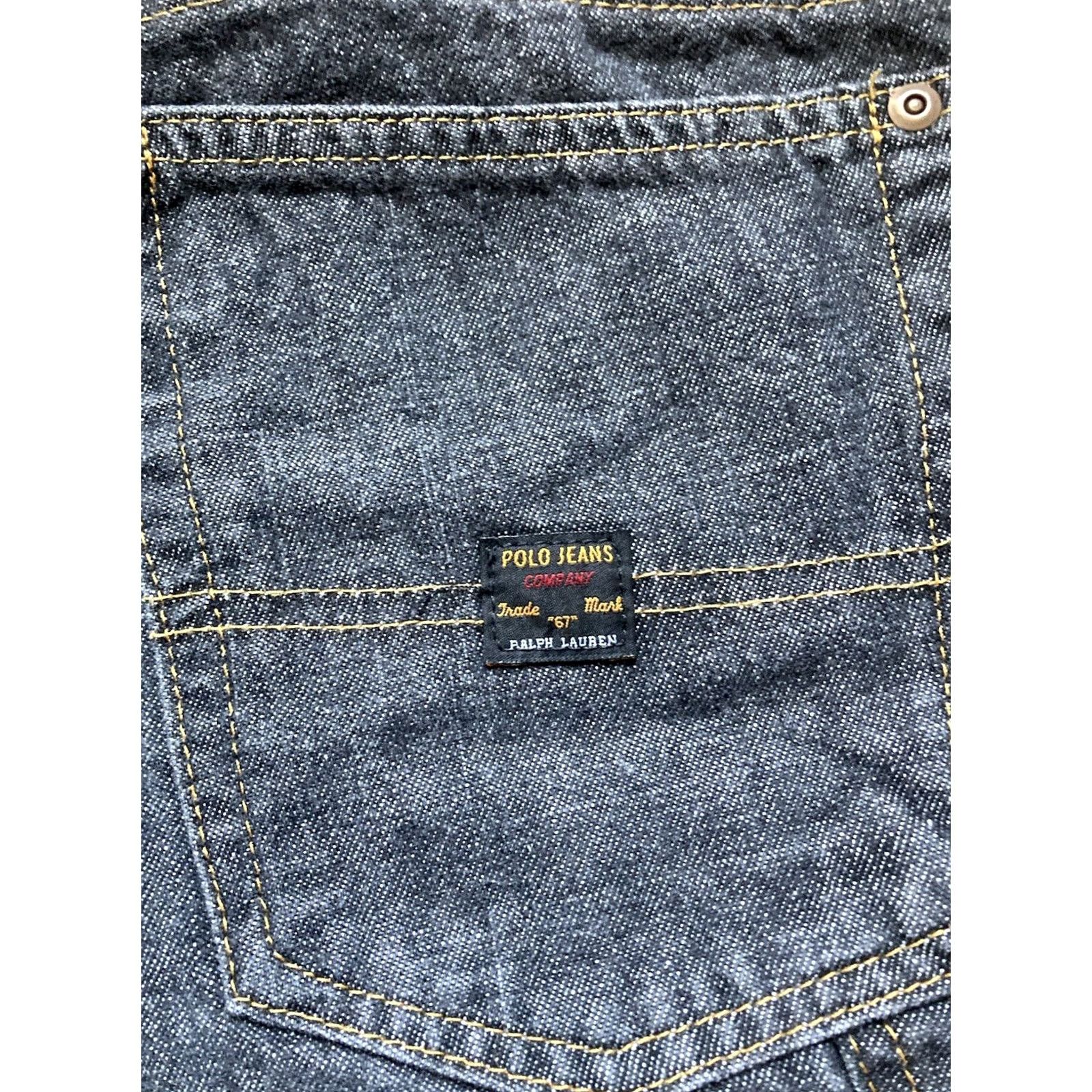 Polo Ralph Lauren VINTAGE Polo Ralph Lauren Carpenter Jeans Co Mens 32x34 Black Denim 5-Pocket Logo Belt Loops Zipper Button Straight Hack: 32x34 Size US XS / EU 42 / 0 - 3 Thumbnail