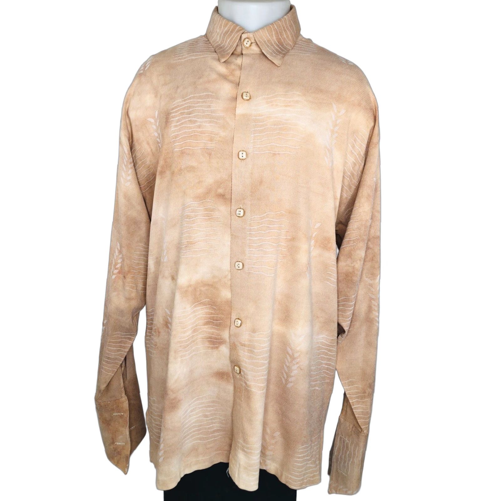 Vintage MALTOS Shirt XL Button-Front Velvet Glitter Vintage FRENCH CUFF Salmon Long Sleeve - Smoke Free Home B7 Size US XL / EU 56 / 4 - 1 Thumbnail