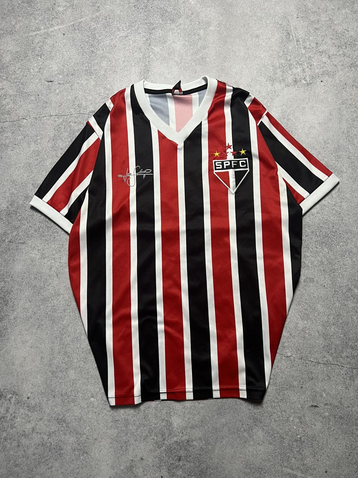 Vintage Vintage Sao Paulo SPFC Fabiano Blockcore Football Y2K Jersey Size US M / EU 48-50 / 2 - 1 Thumbnail
