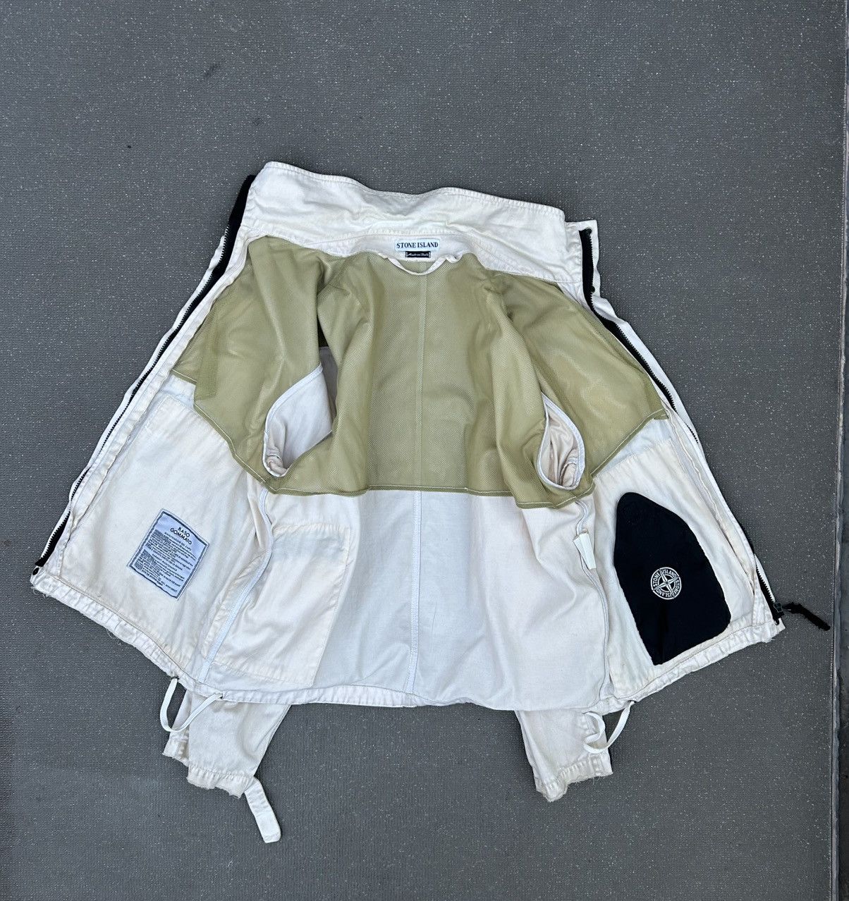Stone Island Stone island SS1995 Raso Gommato White Multi Pocket Jacket Size US M / EU 48-50 / 2 - 10 Thumbnail