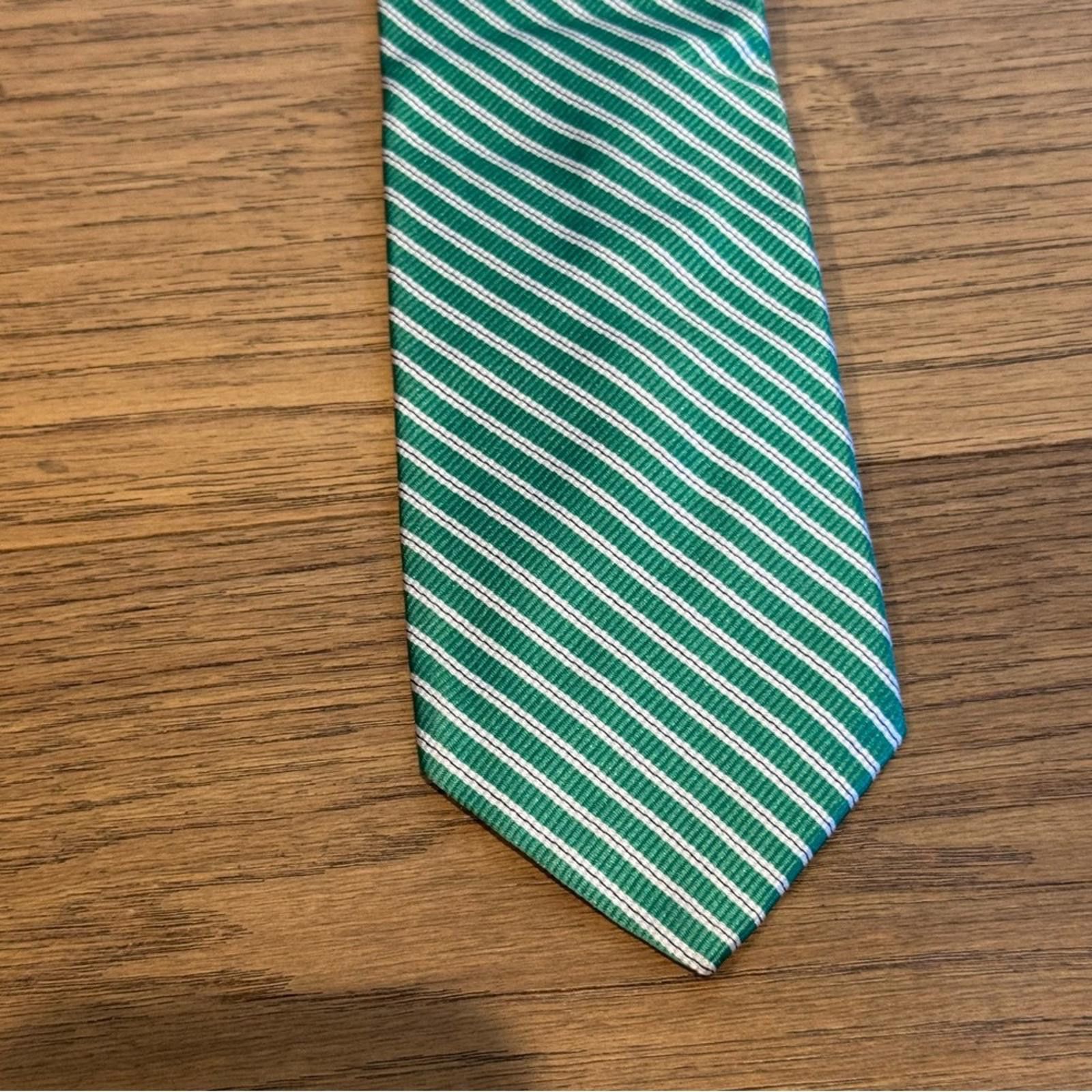 Breuer Breuer Elegant Striped Green Tie for Men Size ONE SIZE - 2 Thumbnail