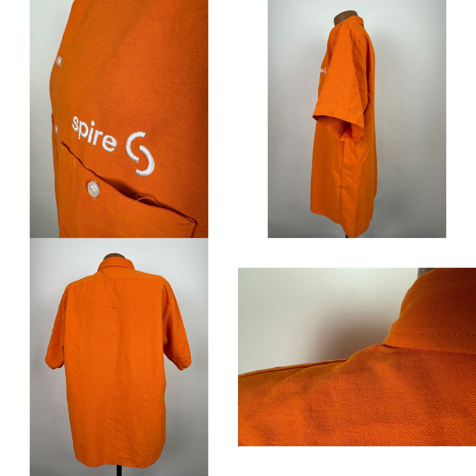 Vintage VINTAGE Reed FR Shirt Men Large L Orange Short Sleeve Aramid Modacrylic Tencel Workwear 90s Mens Size US L / EU 52-54 / 3 - 8 Thumbnail