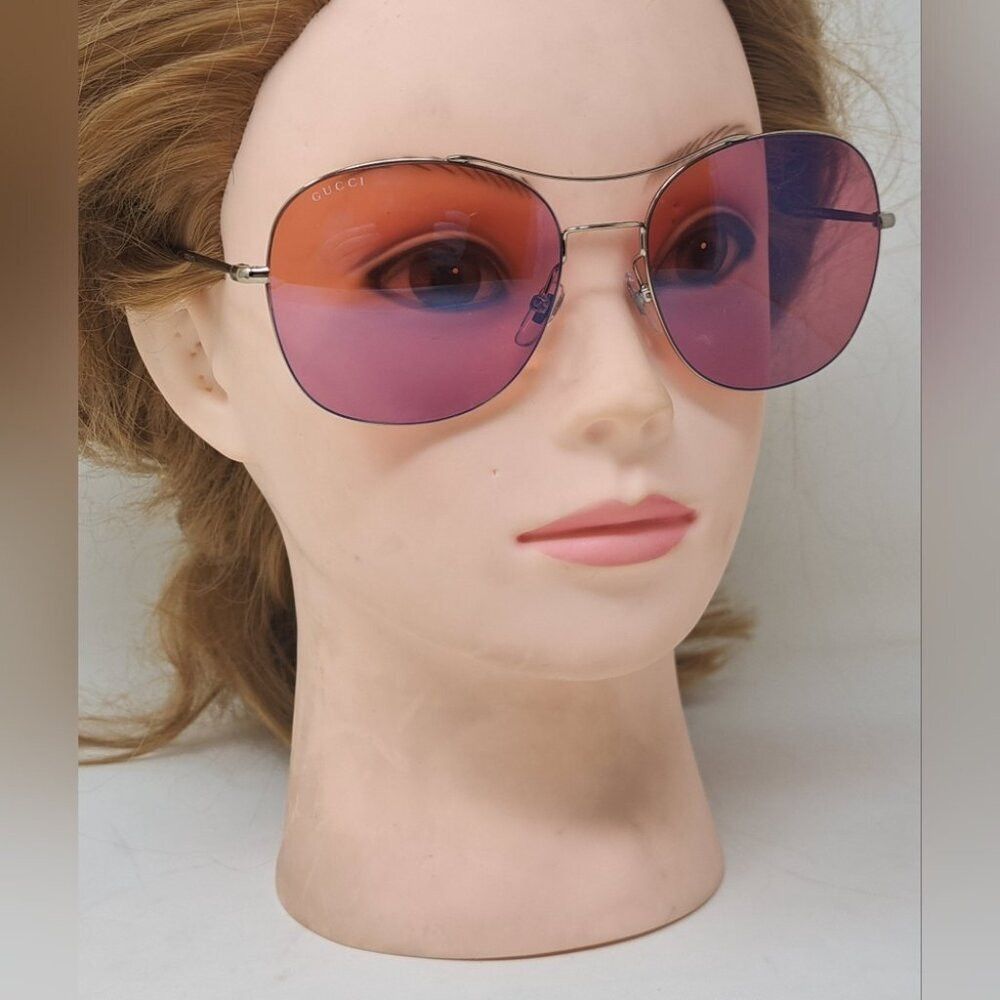 Gucci NWT Gucci Techno Ultra Light Sunglasses Metal Rose Pink Len Size ONE SIZE - 7 Thumbnail