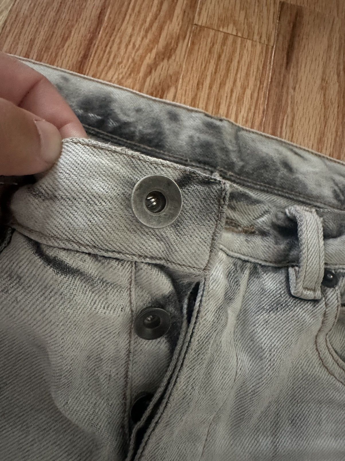 Rick Owens Drkshdw *Trades Considered*ARCHIVE FW/15 Cropped Berlin BATIK BLEACH Size US 28 / EU 44 - 2 Thumbnail