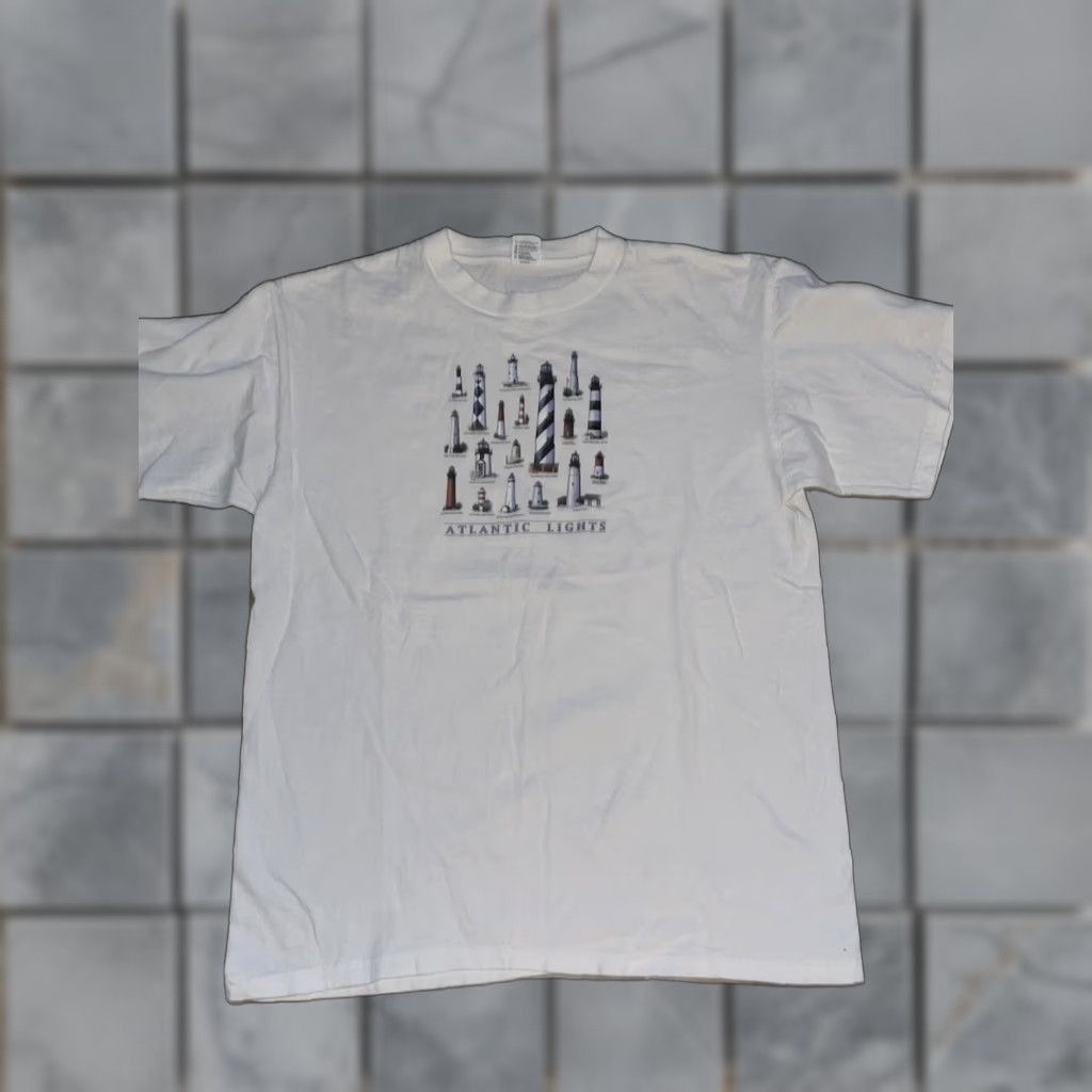 Anvil VINTAGE Anvil T-Shirt Lighthouse Blue White L Men 1988-90 Size US L / EU 52-54 / 3 - 1 Thumbnail