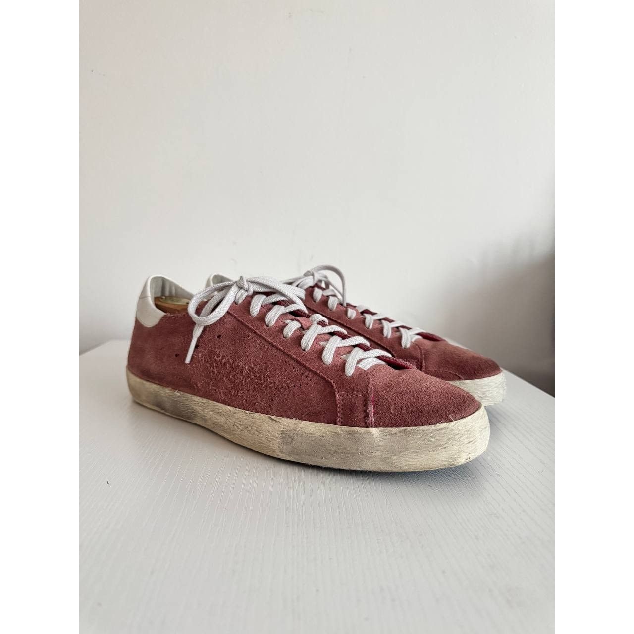  Superstar Suede Pink Sneakers 12 US Junior Super-Star in pink suede with light yellow star and  main image 3