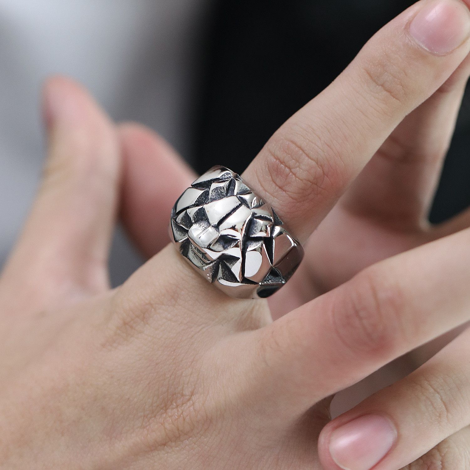 Jewelry Lion Rare Jewelry Rings Open Size Chrome Ring (Size 7-13) Size ONE SIZE - 5 Thumbnail