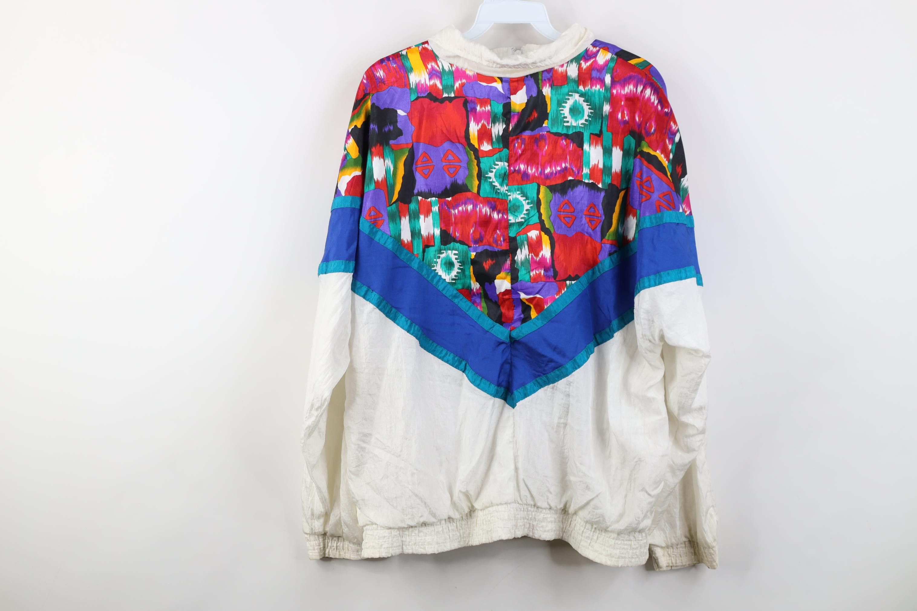 Vintage Vintage 90s Streetwear Rainbow Lined Windbreaker Jacket Size L / US 10 / IT 46 - 10 Thumbnail