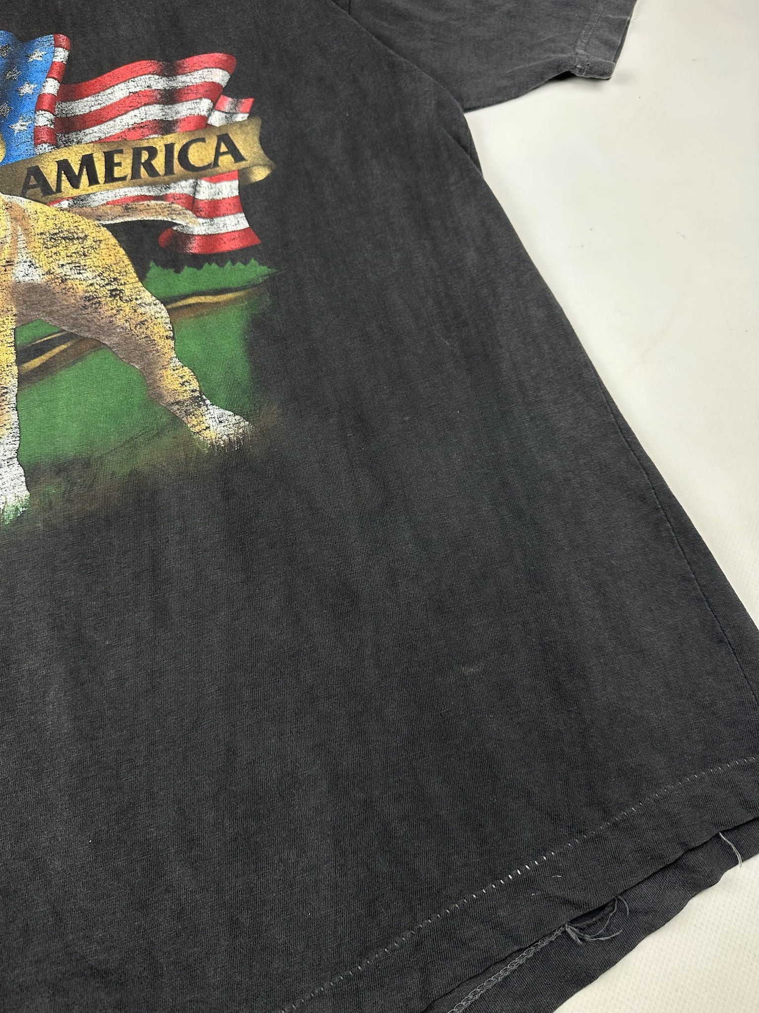 Vintage 90s Spirit of America Dog Graphic Vintage T-Shirt Size US XL / EU 56 / 4 - 5 Thumbnail