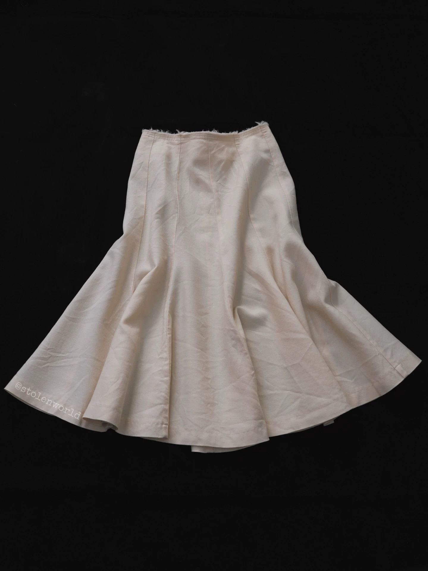 Comme des Garcons Comme des Garçons Cream Small Cut Raw Edge Umbrella Skirt SS Size 25" / US 0 / IT 36 - 1 Thumbnail