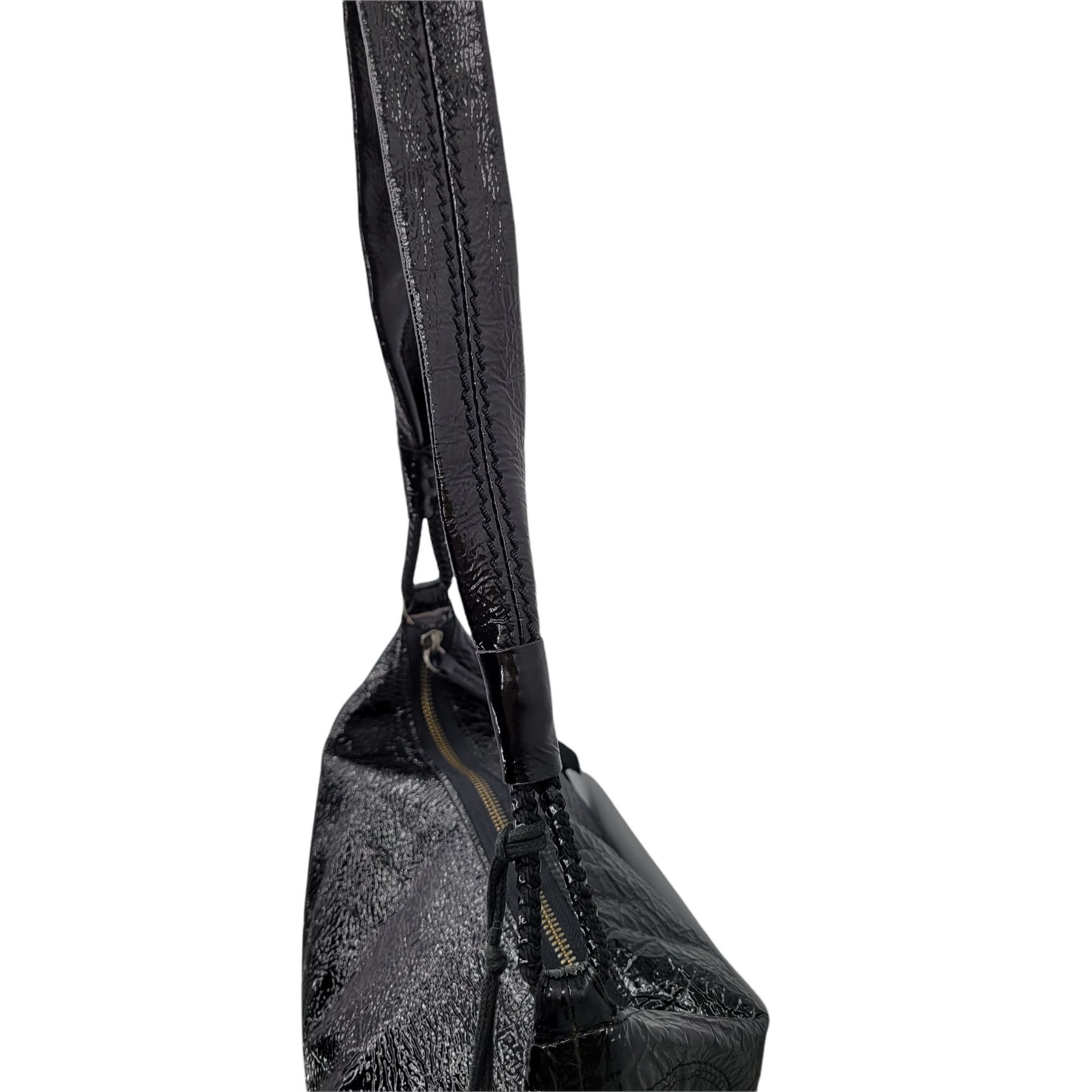 The Sak The Sak Black Leather Shoulder Bag Alternative Grunge Shiny Size ONE SIZE - 10 Thumbnail