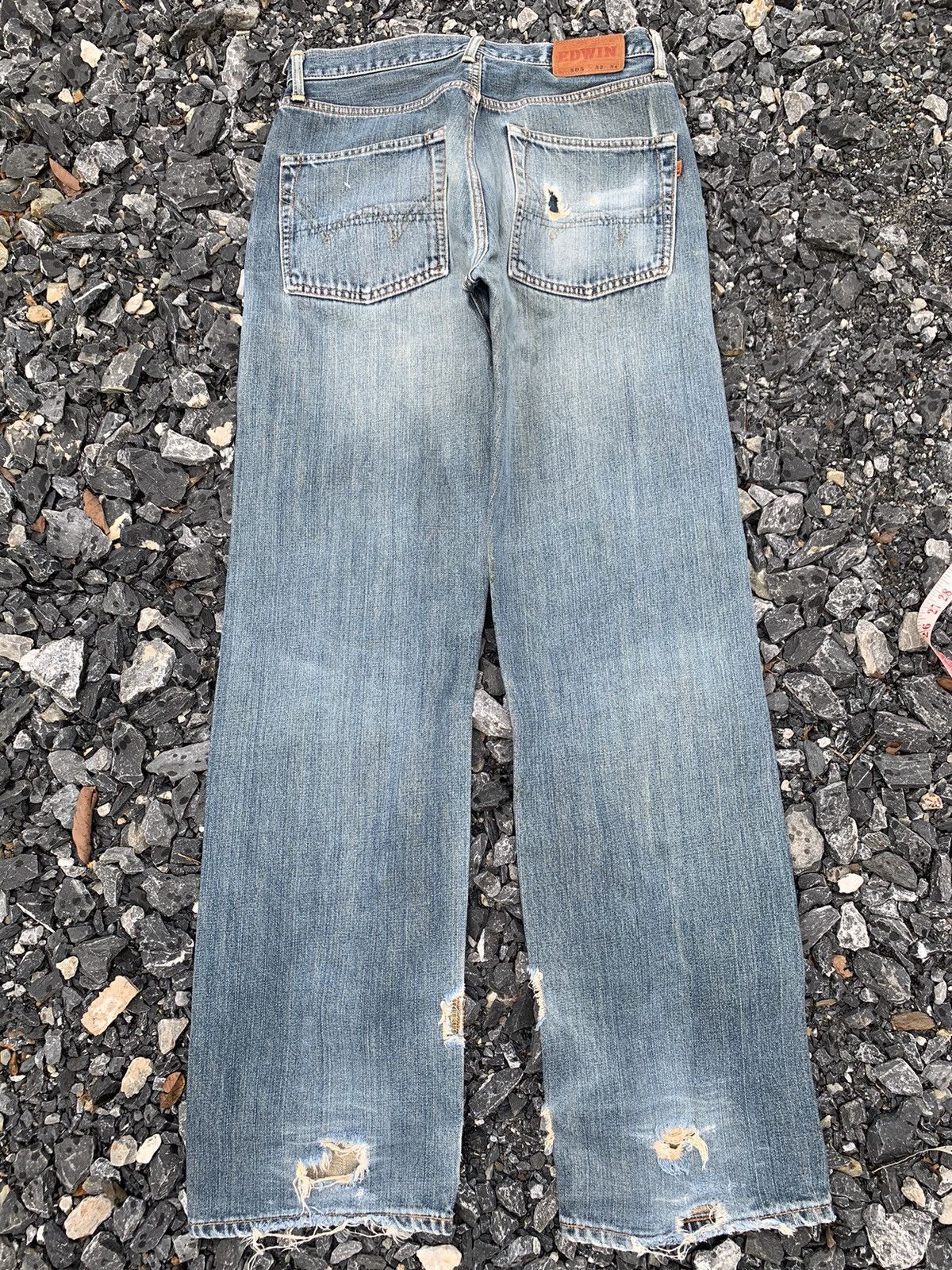 Edwin VINTAGE EDWIN 505 SELVEDGE RUSTY DISTRESSED JAPANESE DENIM Size US 31 - 3 Thumbnail