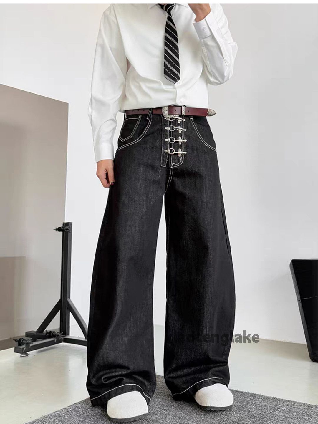 Vintage Utility loose baggy skate hiphop flared hiphop jeans Size US 30 / EU 46 - 3 Thumbnail
