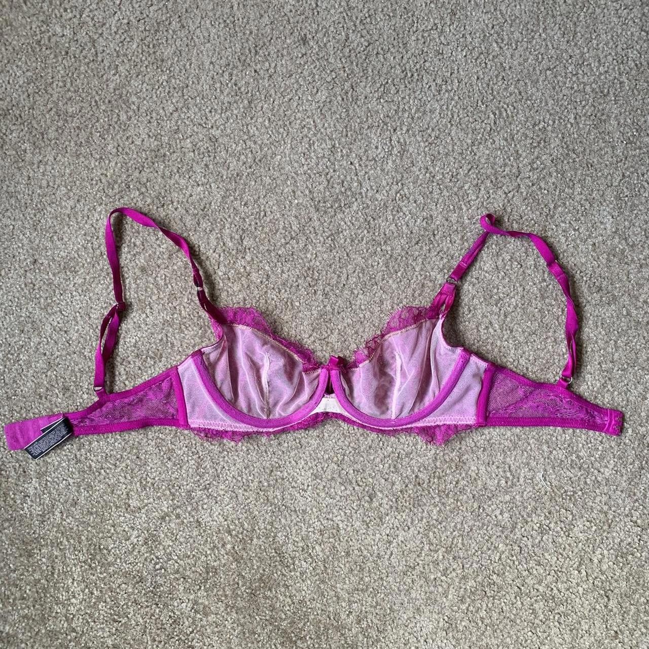 Designer Victorias Secret Hot Pink Lace Size ONE SIZE - 2 Thumbnail