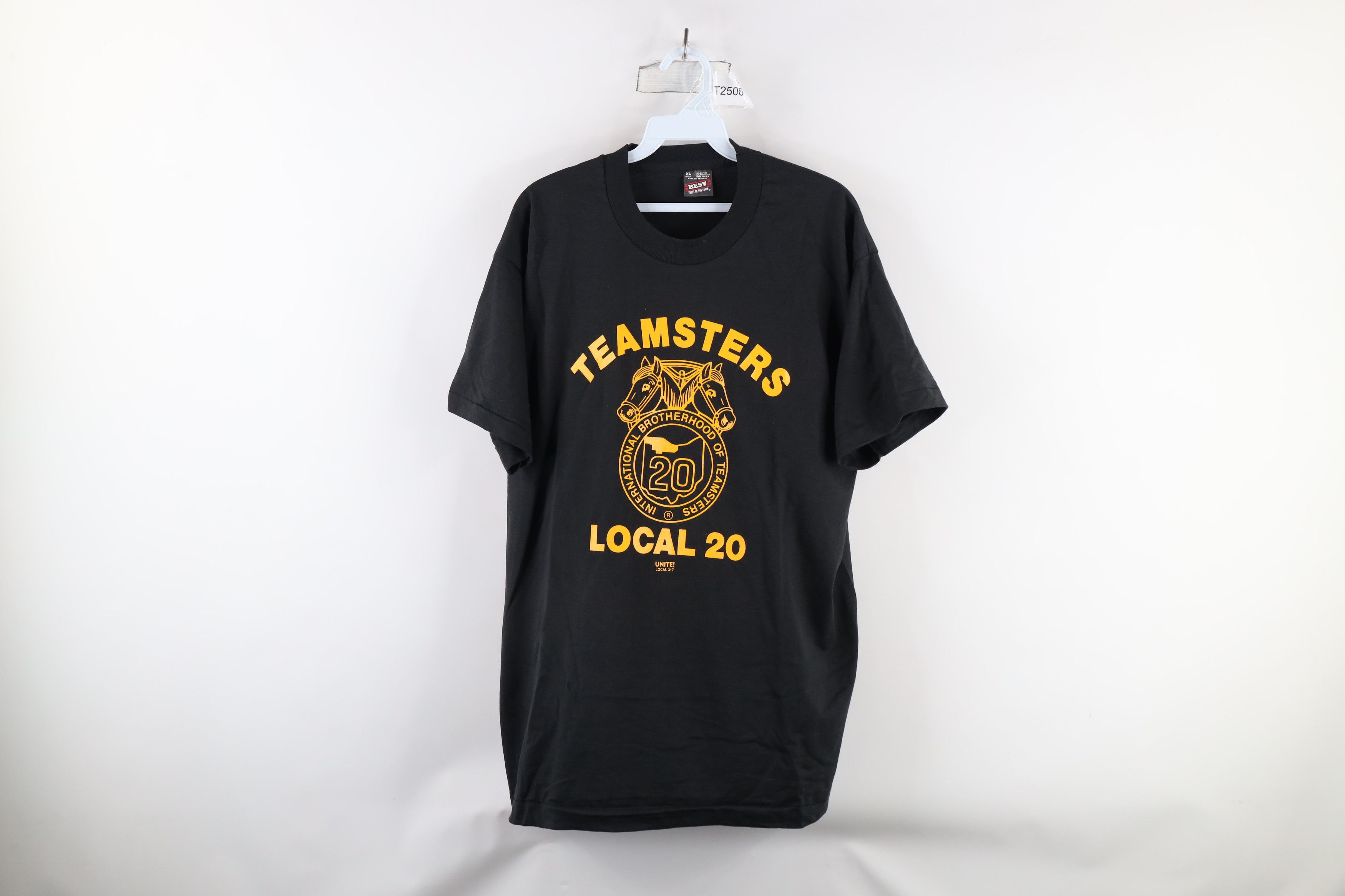 Vintage Vintage 80s 20 Teamsters Union Short Sleeve T-Shirt USA Size US XL / EU 56 / 4 - 1 Thumbnail