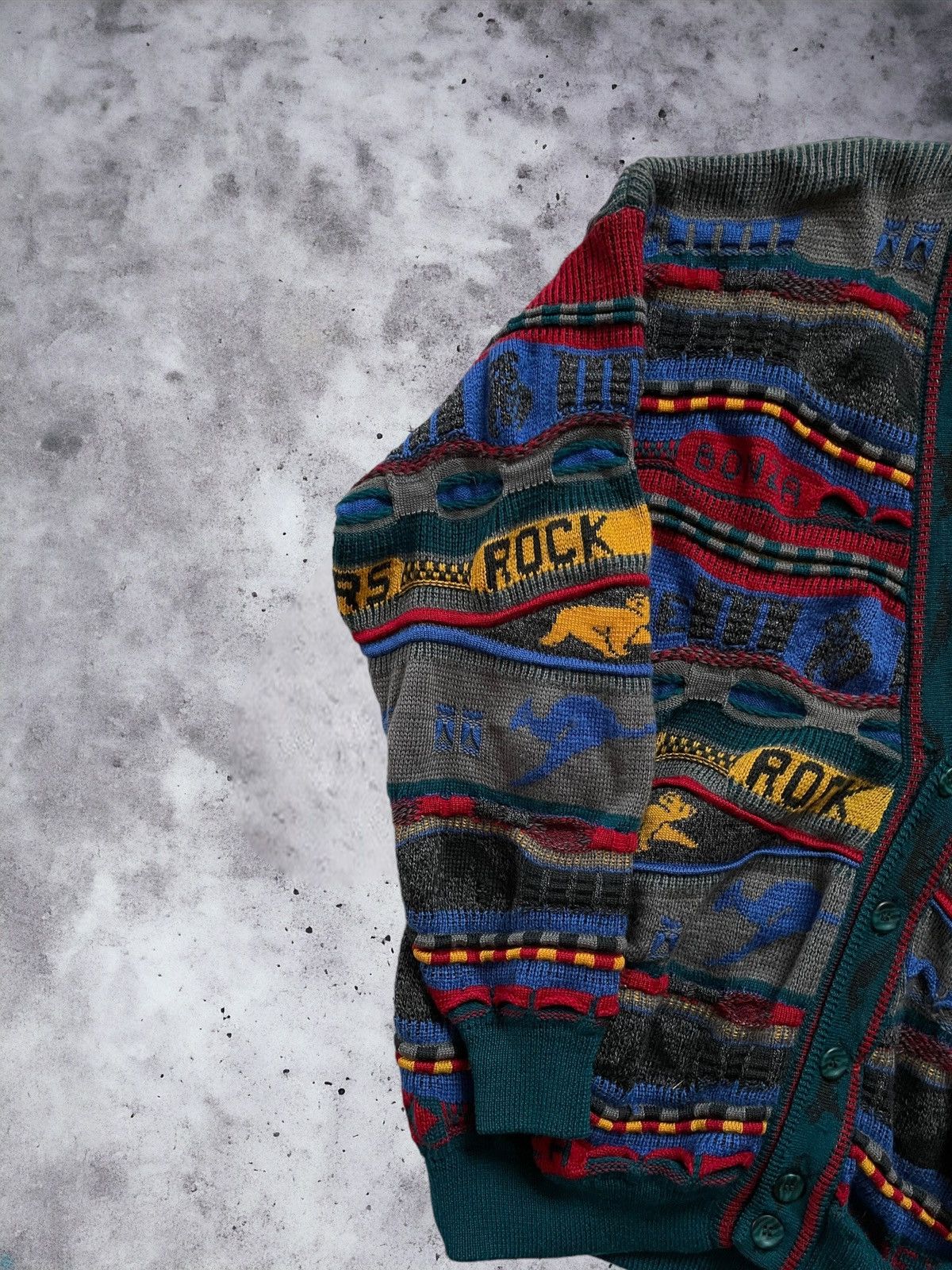 Coogi × Vintage Coogi Style 3D Knit Hysport Australia Wool Cardigan Size US XL / EU 56 / 4 - 3 Thumbnail