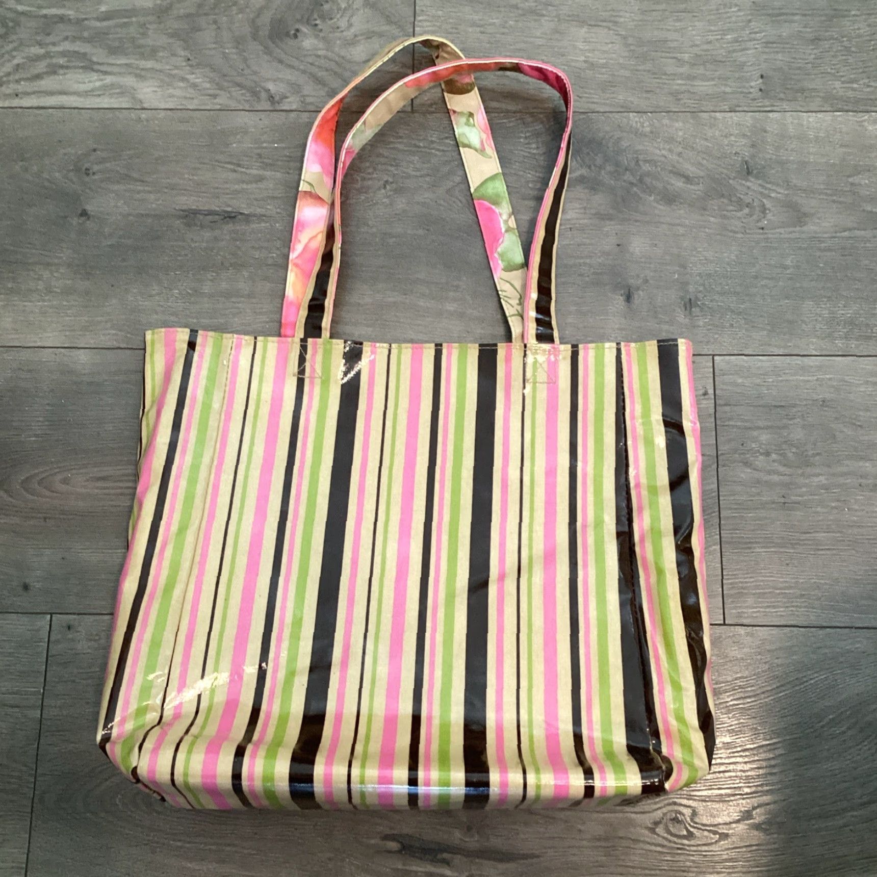 Vintage Gigi Hill Women Floral Vinyl Tote Bag Size ONE SIZE - 2 Thumbnail