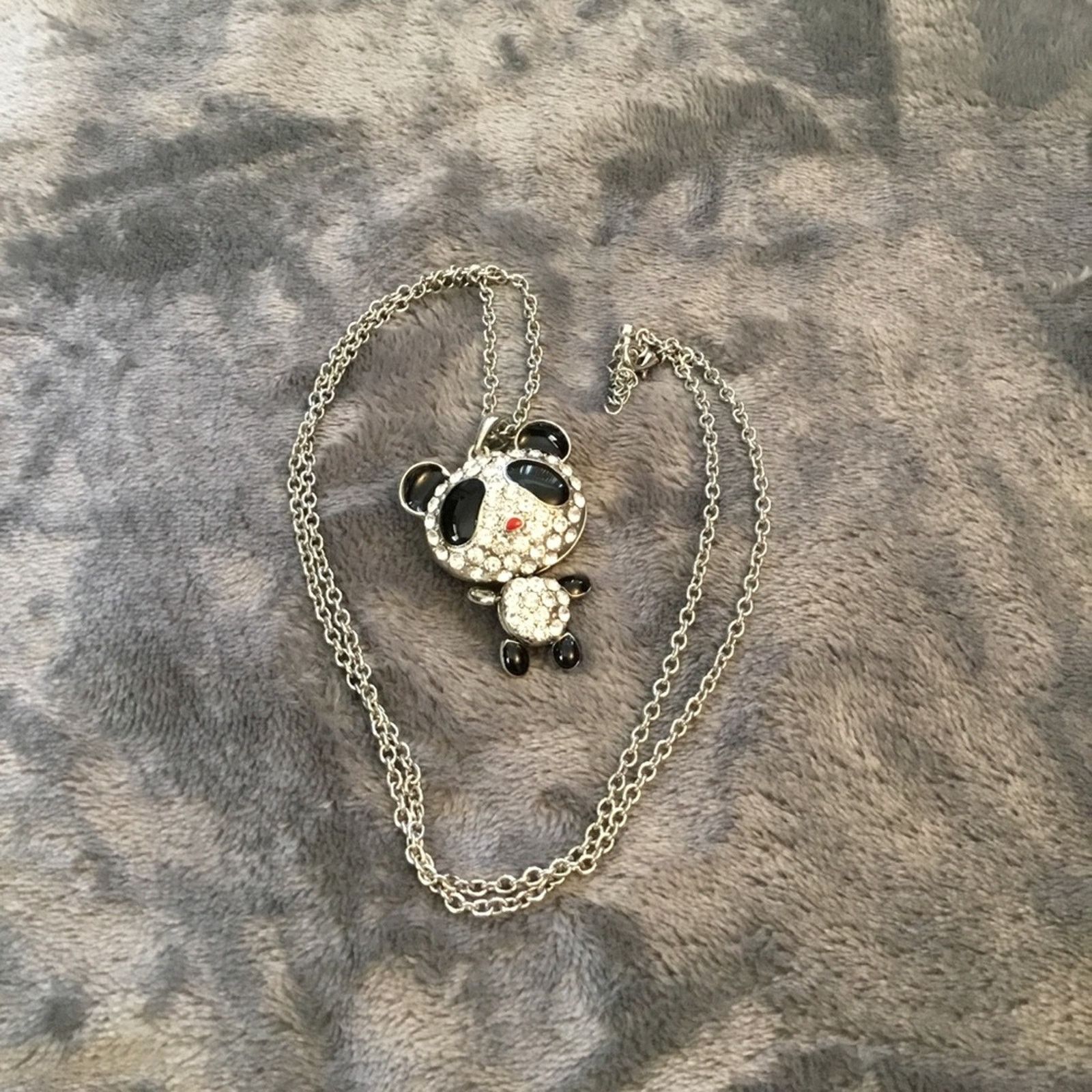 Other Silver Cute Large Panda Crystals Necklace Size ONE SIZE - 3 Thumbnail