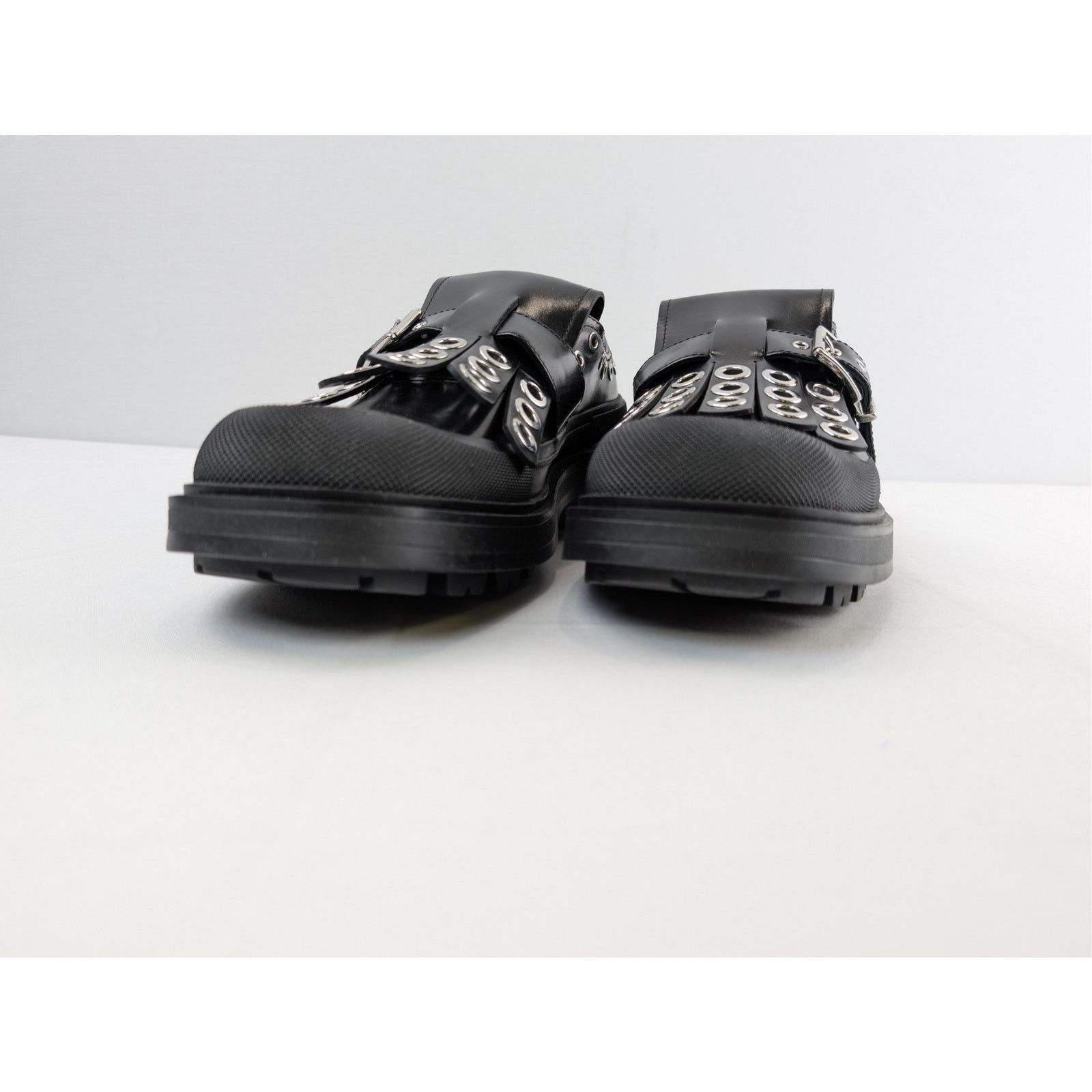 Alexander McQueen o1rshd1 Monk Strap Boxcar Hardware Shoe Tread Boots in Black Size US 11 / EU 44 - 7 Thumbnail