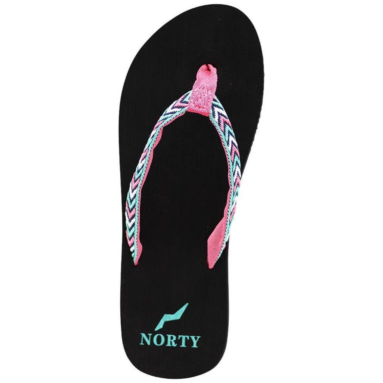 Other Norty Womens Black Chevron Flip Flop Sandals Size 6 With Red Size US 6 / IT 36 - 1 Thumbnail