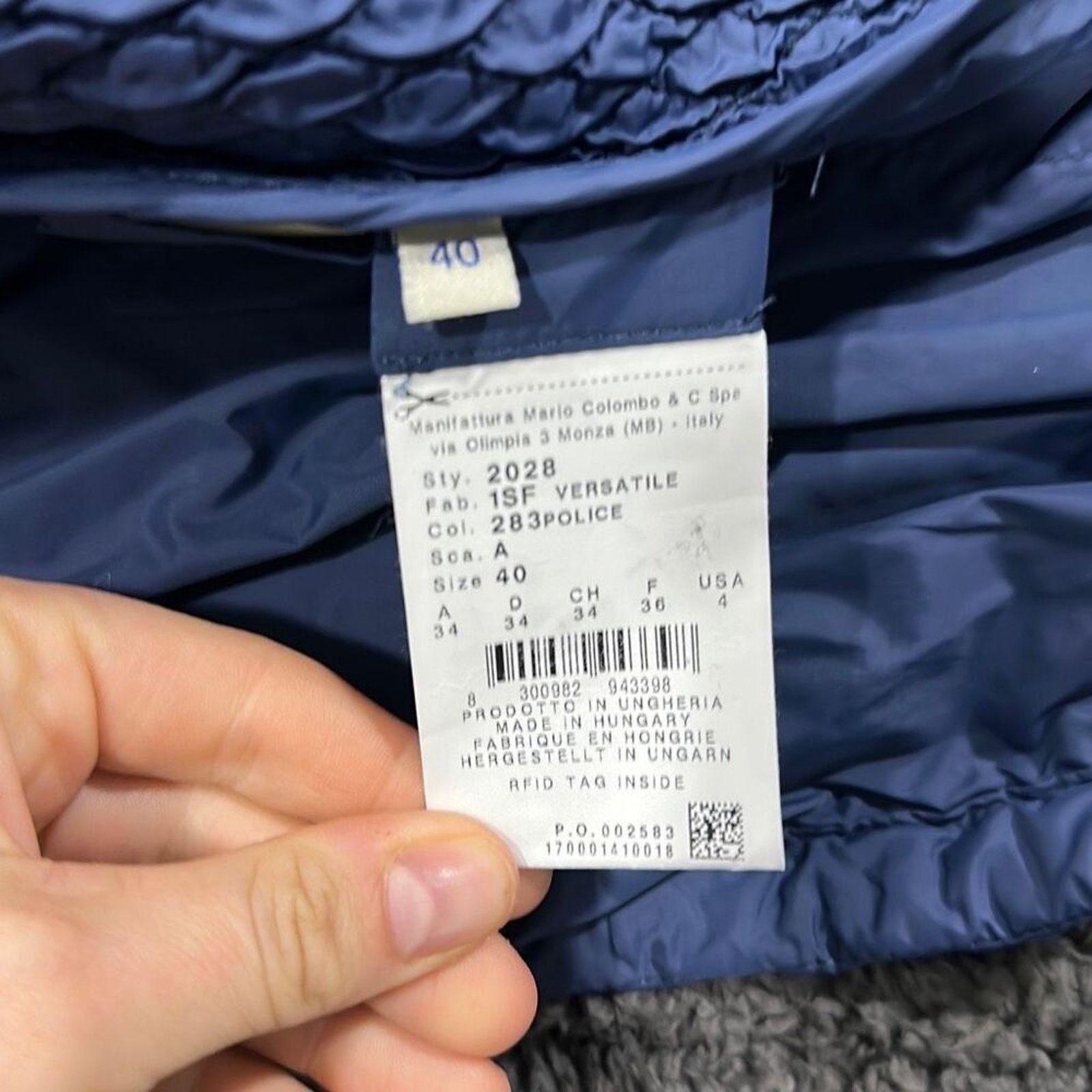 Colmar Colmar Blue Textured Zip Front Blazer Jacket | Sz 40 (US 4) Size S / US 4 / IT 40 - 7 Thumbnail