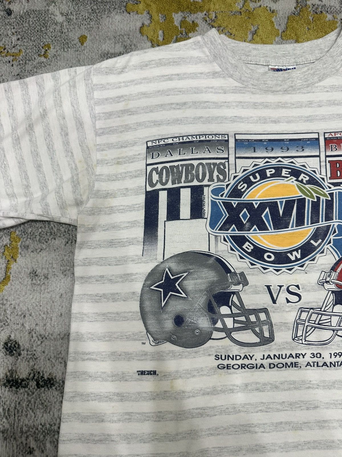 Vintage 1993 Super Bowl Dallas Cowboys vs Buffalo Bills T-Shirt (L) Size US L / EU 52-54 / 3 - 4 Thumbnail