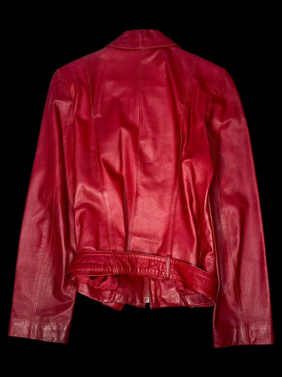 Other ‼️free ship‼️ vintage leather jacket glamour red Size L / US 10 / IT 46 - 2 Thumbnail