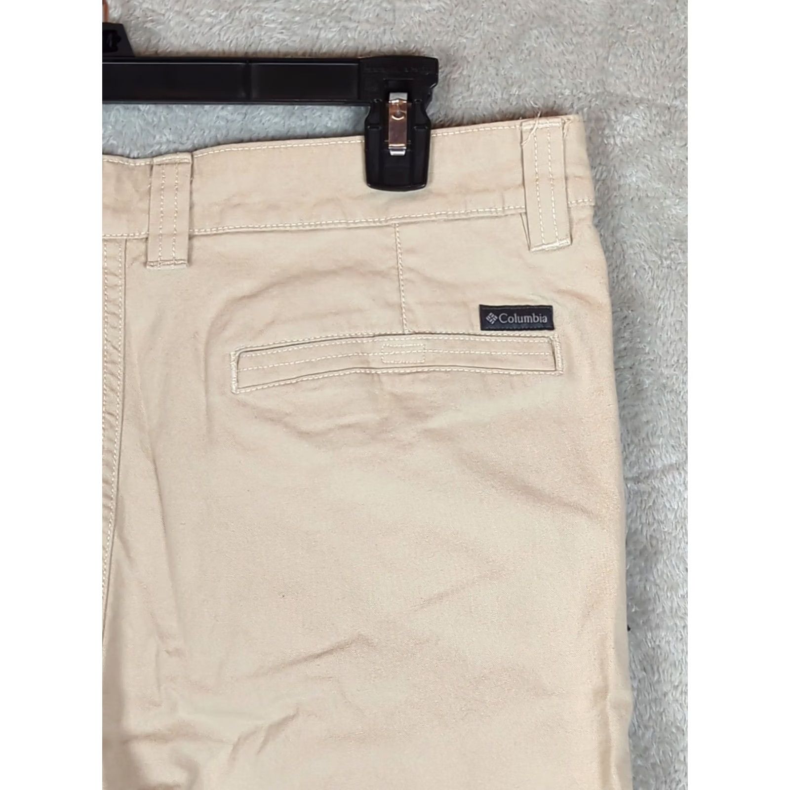 Vintage Columbia Flex Roc Pants 33x32 Beige Hiking Pants Men Regular Straight Leg Comfort Stretch Pockets Omni-Shade Canvas Cotton Elastane Outdoor Nature Size US 33 - 7 Thumbnail