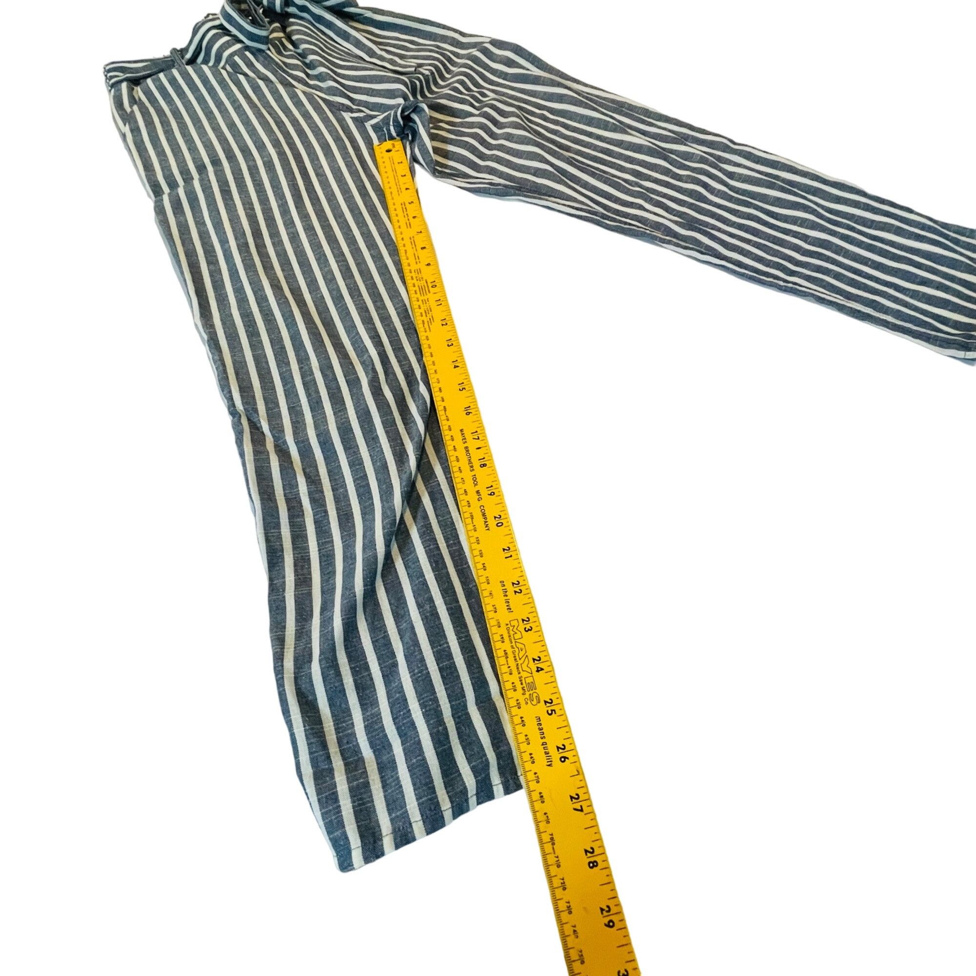 Other Lydelle Women's Striped High-Waisted Pants Small Blue & Whit Size 26" / US 2 / IT 38 - 10 Thumbnail