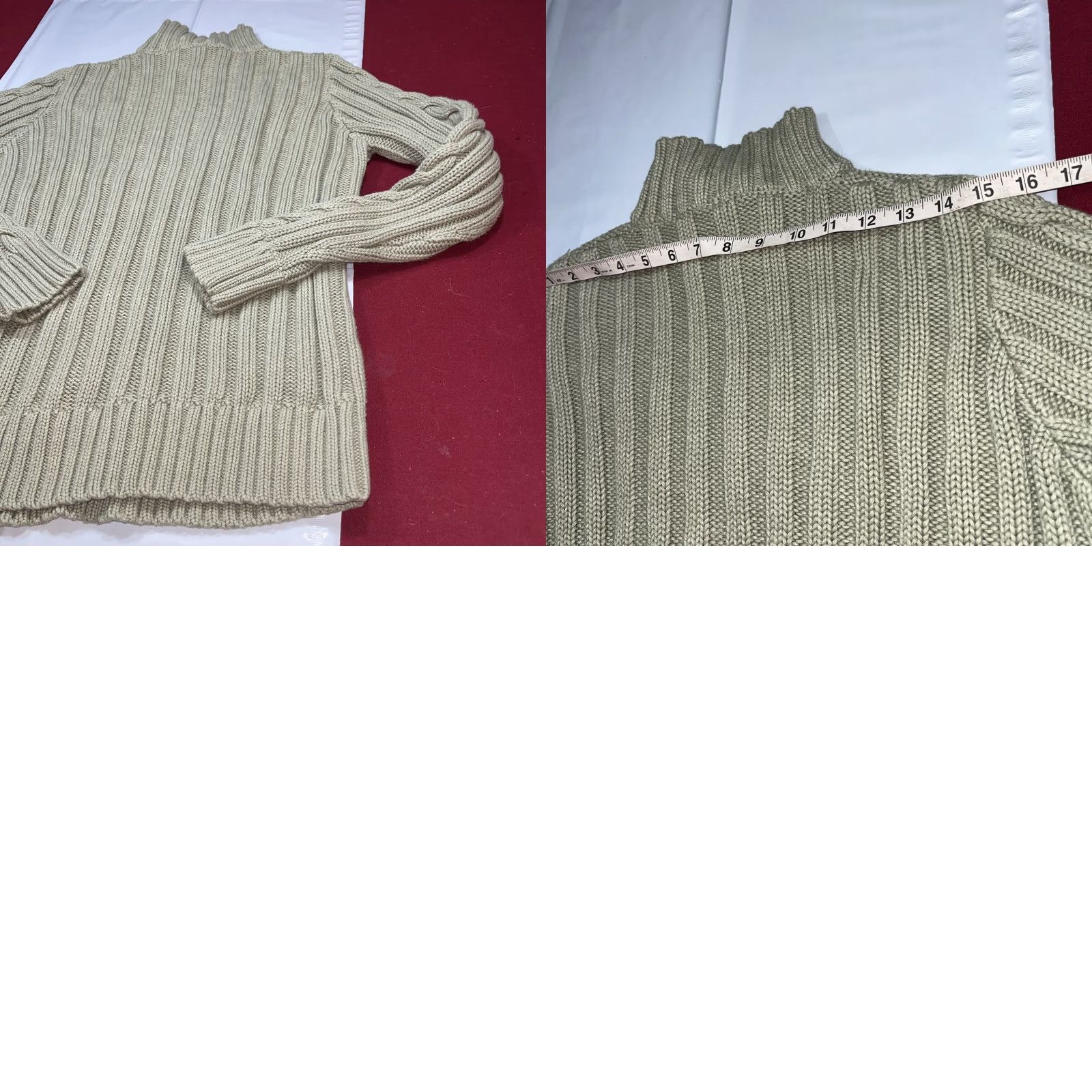 Vintage Leo Nicole Green Cable Knit Cardigan Sweater 1/4 Zip Mock Neck Cotton Large Women’s Long Sleeve Cardigan Size L / US 10 / IT 46 - 10 Thumbnail